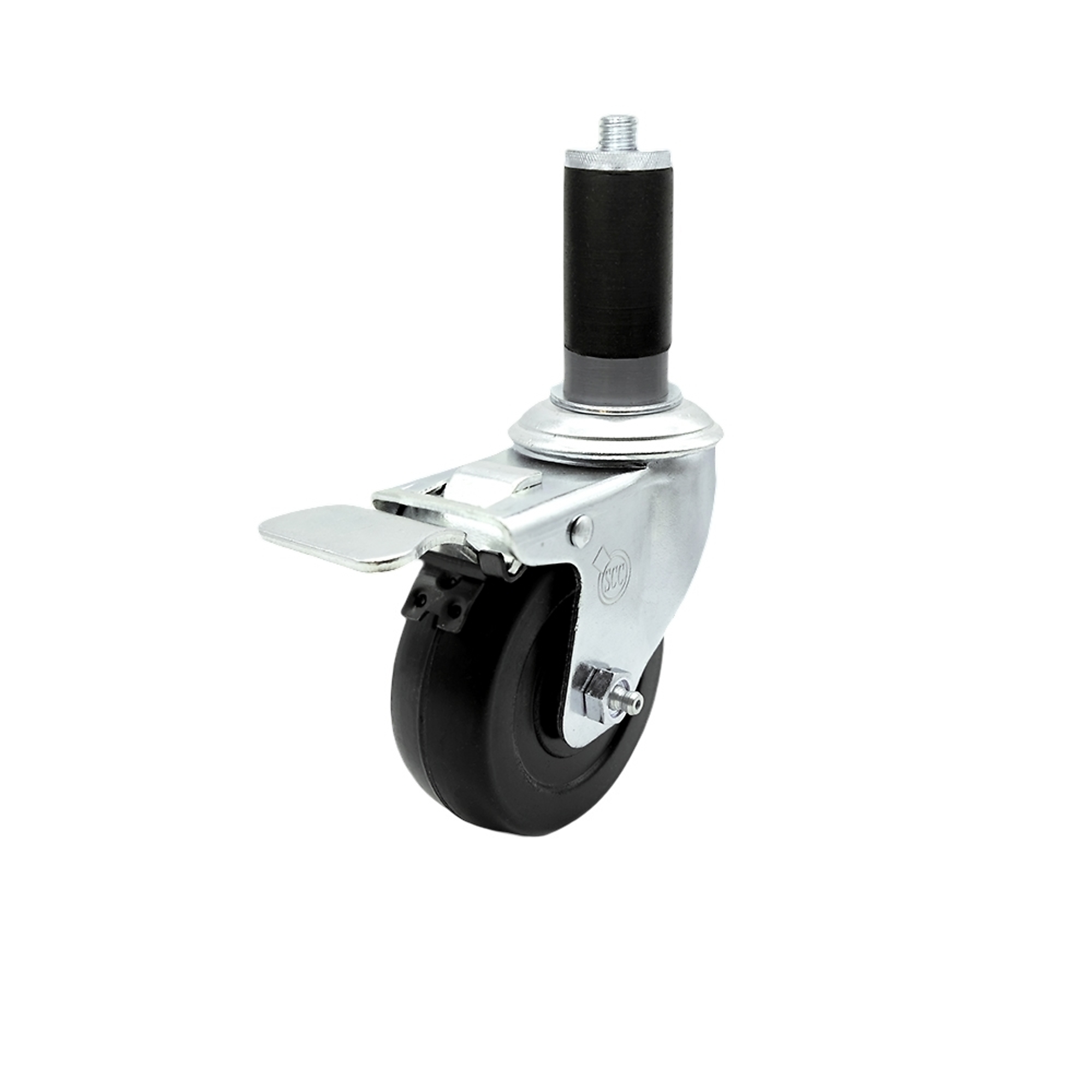 Service Caster, 4Inch x 1 1/4Inch Stem Caster, Wheel Diameter 4 in, Caster Type Swivel, Package (qty.) 1, Model SCC-SSTTLEX20S414-HRS-MTG44