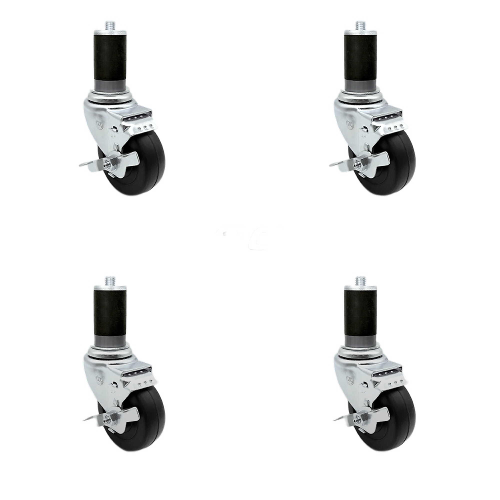 Service Caster, 3 1/2Inch x 1 1/4Inch Stem Casters, Wheel Diameter 3.5 in, Caster Type Swivel, Package (qty.) 4, Model SCC-SSEX20S3514-HRS-TLB-MTG46-4