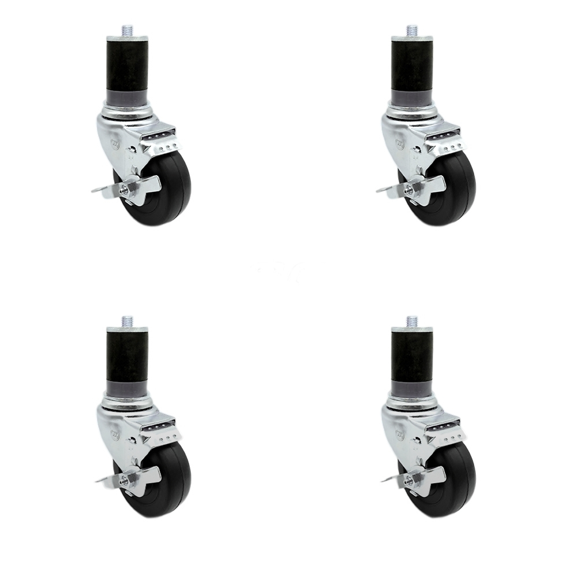 Service Caster, 3 1/2Inch x 1 1/4Inch Stem Casters, Wheel Diameter 3.5 in, Caster Type Swivel, Package (qty.) 4, Model SCC-SSEX20S3514-HRS-TLB-MTG47-4