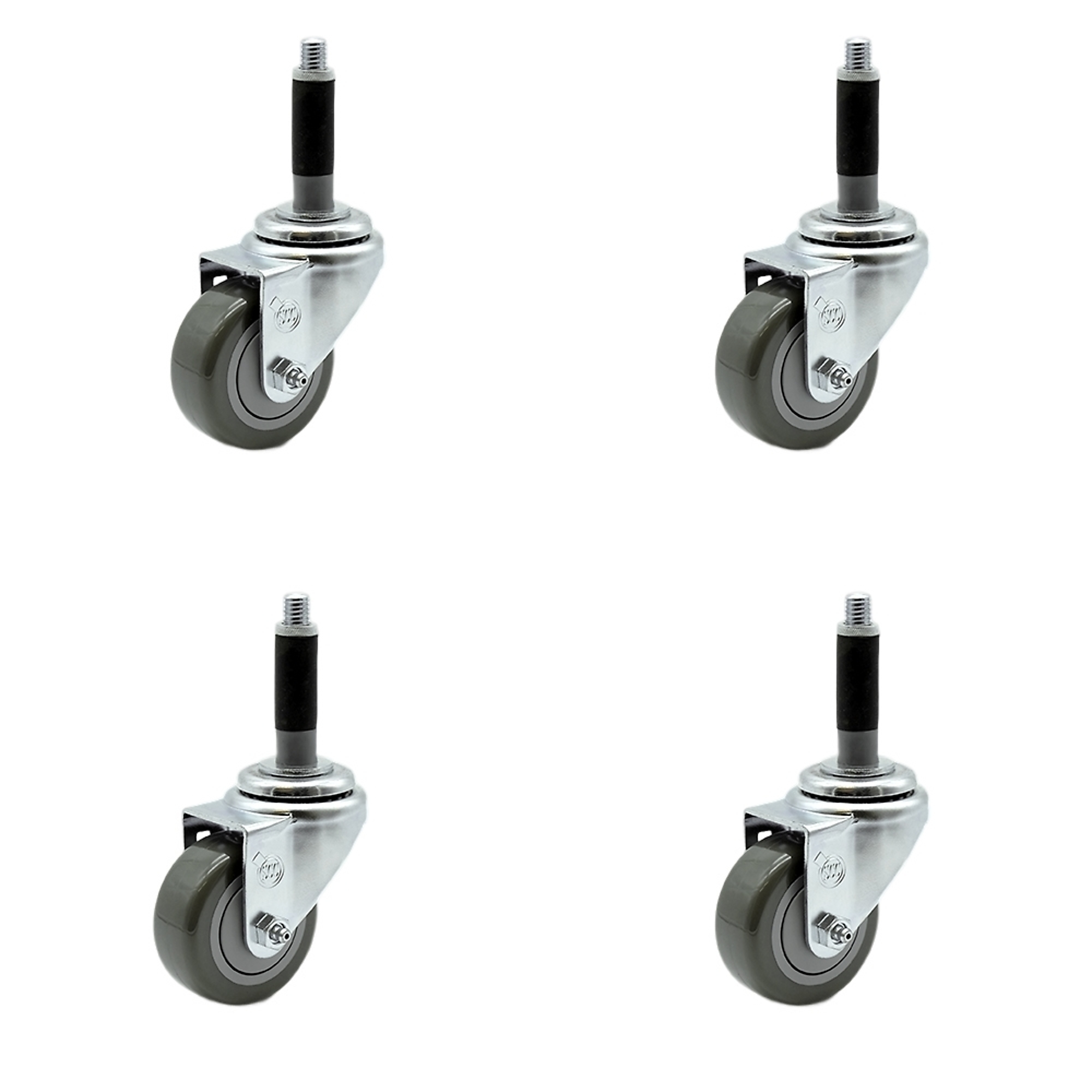 Service Caster, 3 1/2Inch x 1 1/4Inch Stem Casters, Wheel Diameter 3.5 in, Caster Type Rigid, Package (qty.) 4, Model SCC-EX20S3514-PPUB-MTG40-4