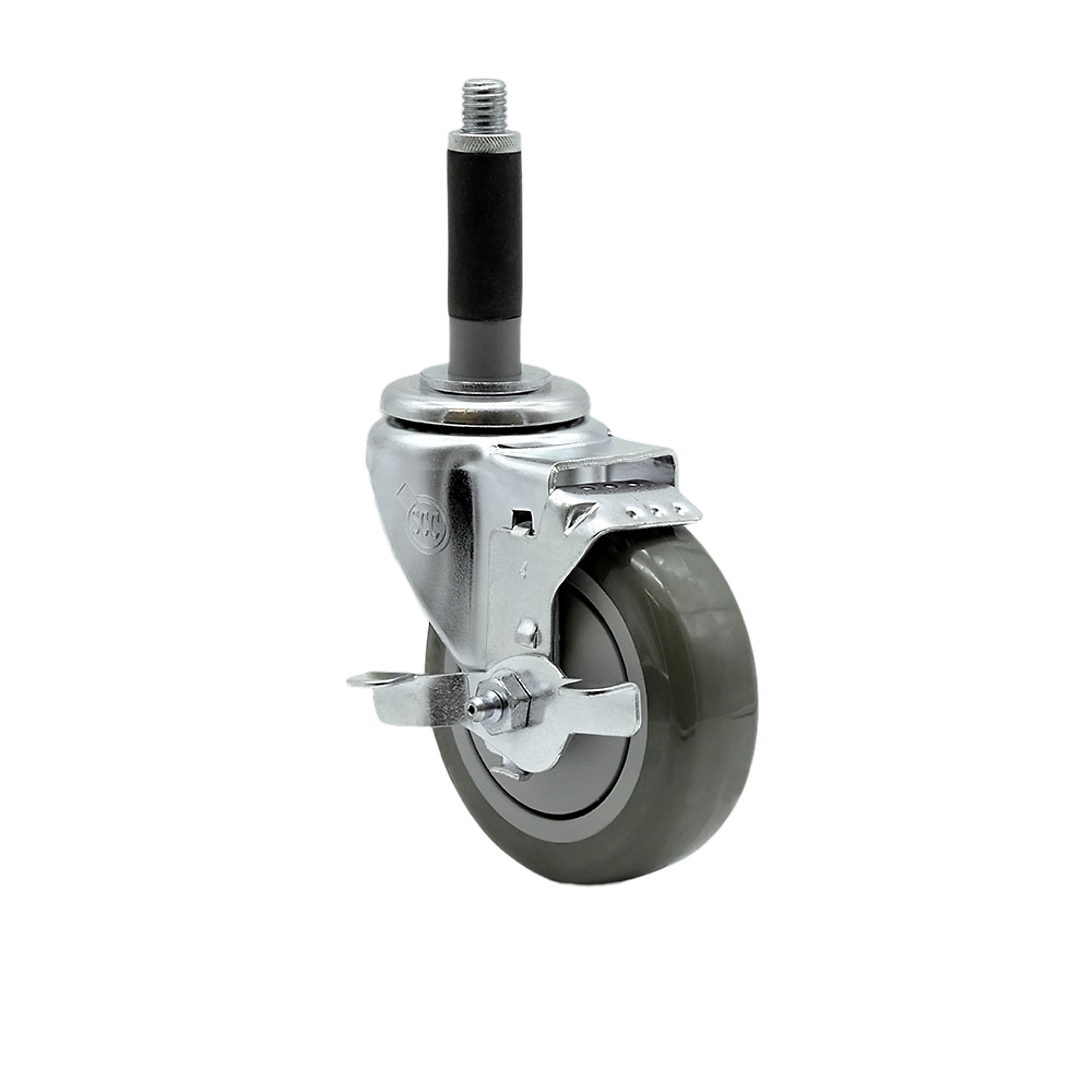 Service Caster, 4Inch x 1 1/4Inch Stem Caster, Wheel Diameter 4 in, Caster Type Swivel, Package (qty.) 1, Model SCC-EX20S414-PPUB-TLB-MTG40