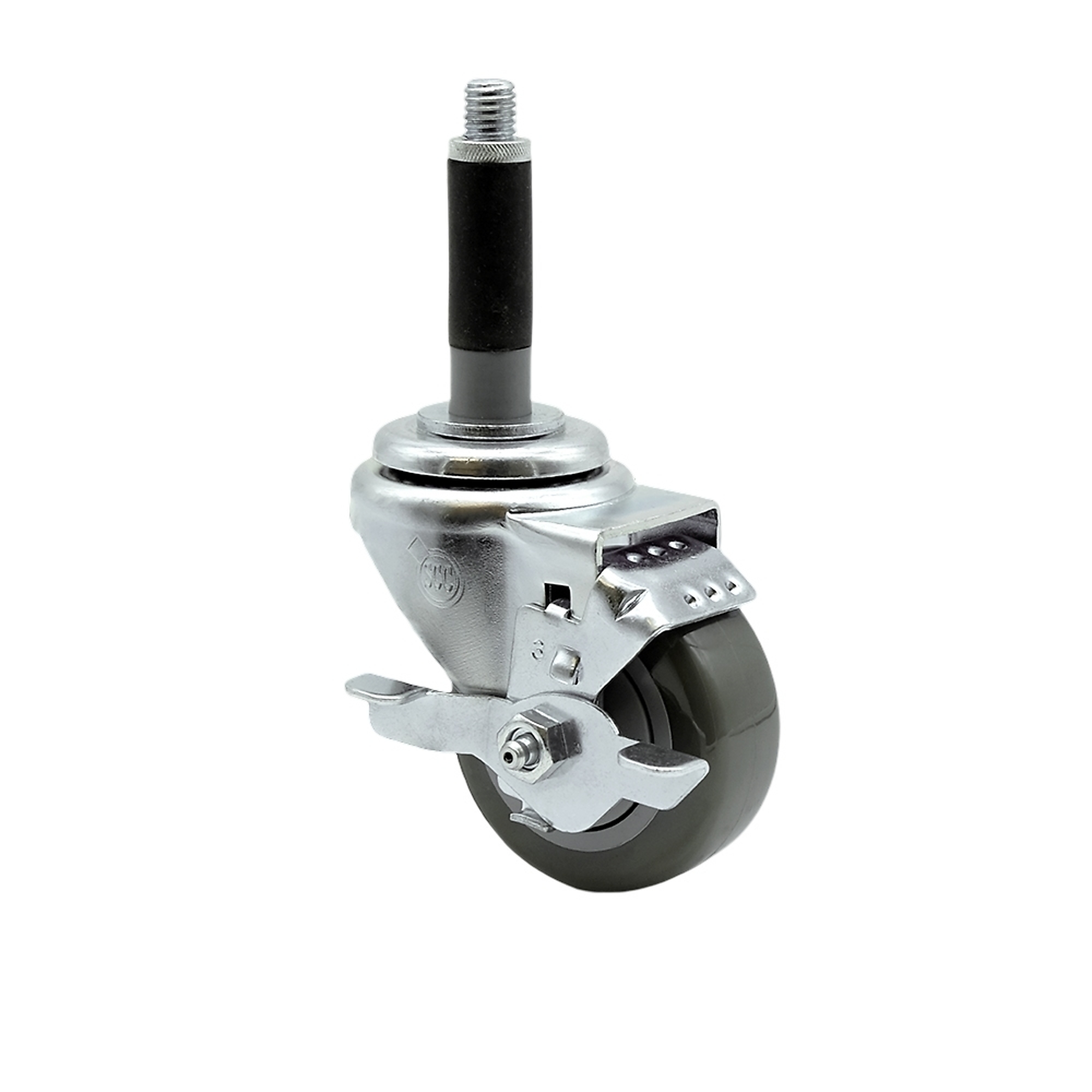 Service Caster, 3Inch x 1 1/4Inch Stem Caster, Wheel Diameter 3 in, Caster Type Swivel, Package (qty.) 1, Model SCC-EX20S314-PPUB-TLB-MTG40