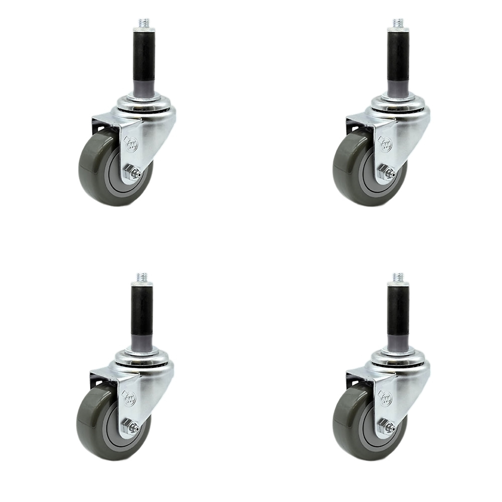 Service Caster, 3 1/2Inch x 1 1/4Inch Stem Casters, Wheel Diameter 3.5 in, Caster Type Rigid, Package (qty.) 4, Model SCC-EX20S3514-PPUB-MTG41-4