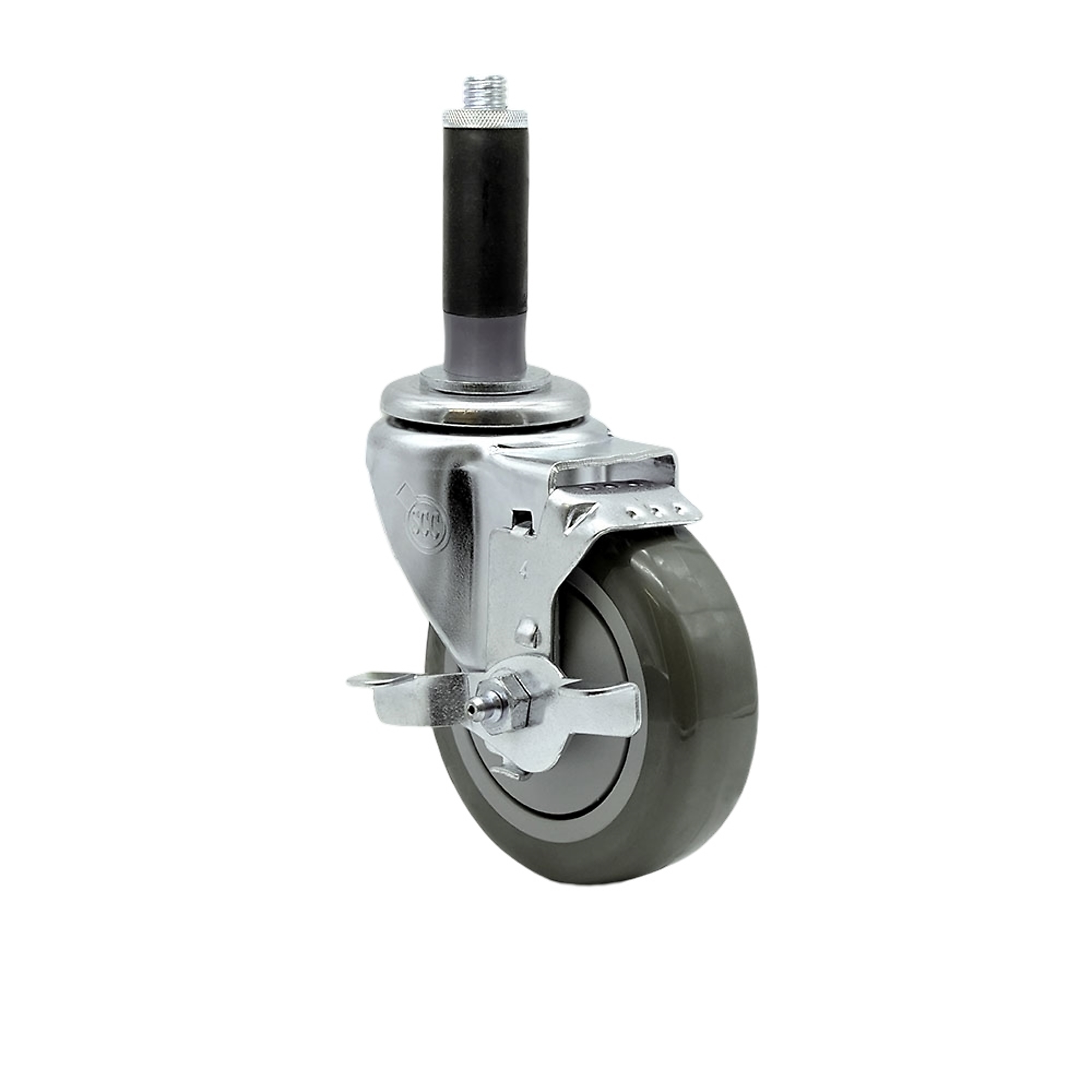 Service Caster, 4Inch x 1 1/4Inch Stem Caster, Wheel Diameter 4 in, Caster Type Swivel, Package (qty.) 1, Model SCC-EX20S414-PPUB-TLB-MTG41