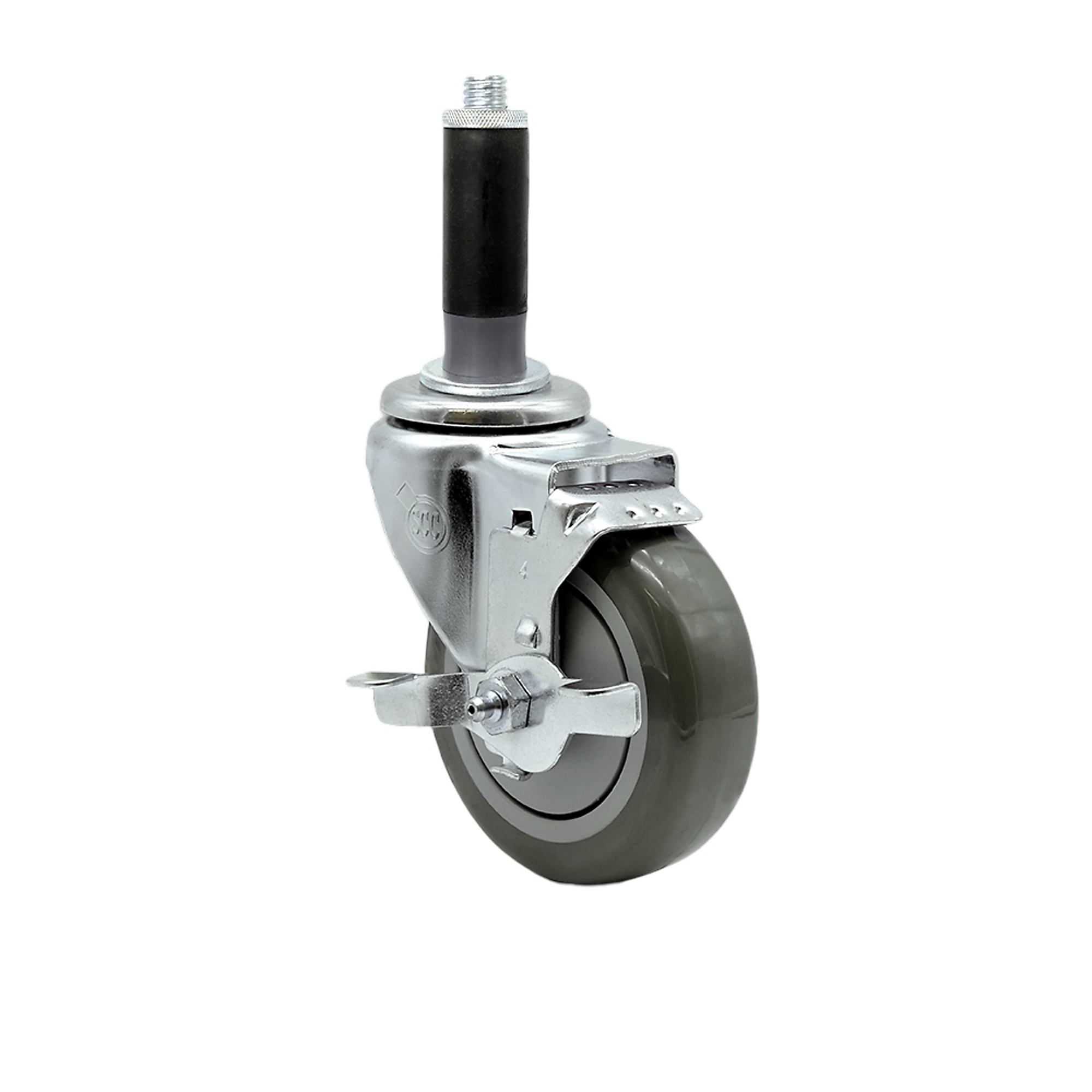 Service Caster, 4Inch x 1 1/4Inch Stem Caster, Wheel Diameter 4 in, Caster Type Swivel, Package (qty.) 1, Model SCC-EX20S414-PPUB-TLB-MTG42