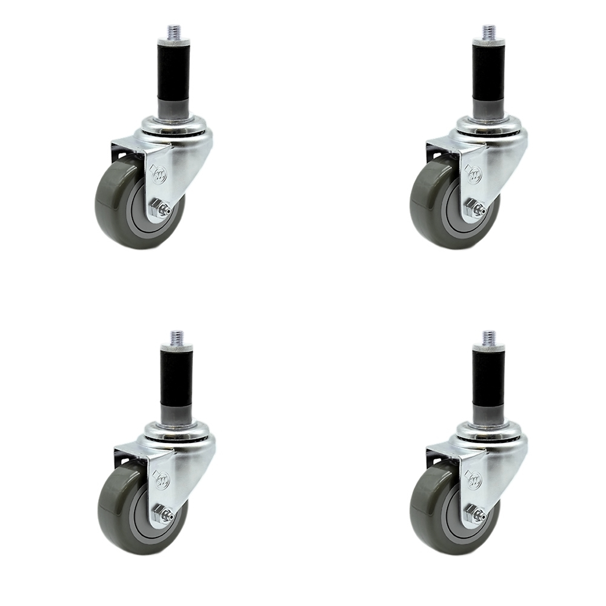 Service Caster, 3 1/2Inch x 1 1/4Inch Stem Casters, Wheel Diameter 3.5 in, Caster Type Rigid, Package (qty.) 4, Model SCC-EX20S3514-PPUB-MTG43-4