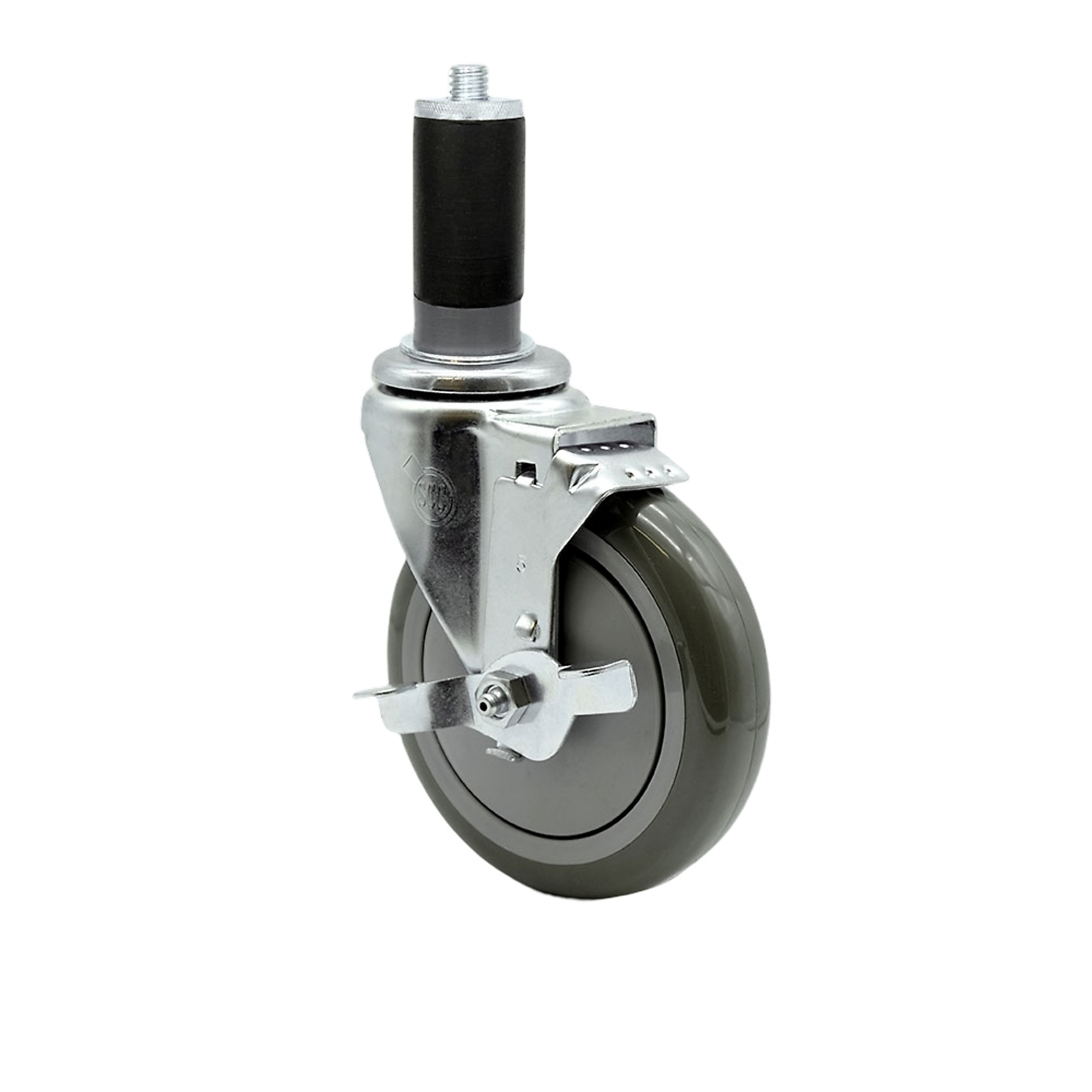 Service Caster, 5Inch x 1 1/4Inch Stem Caster, Wheel Diameter 5 in, Caster Type Swivel, Package (qty.) 1, Model SCC-EX20S514-PPUB-TLB-MTG45