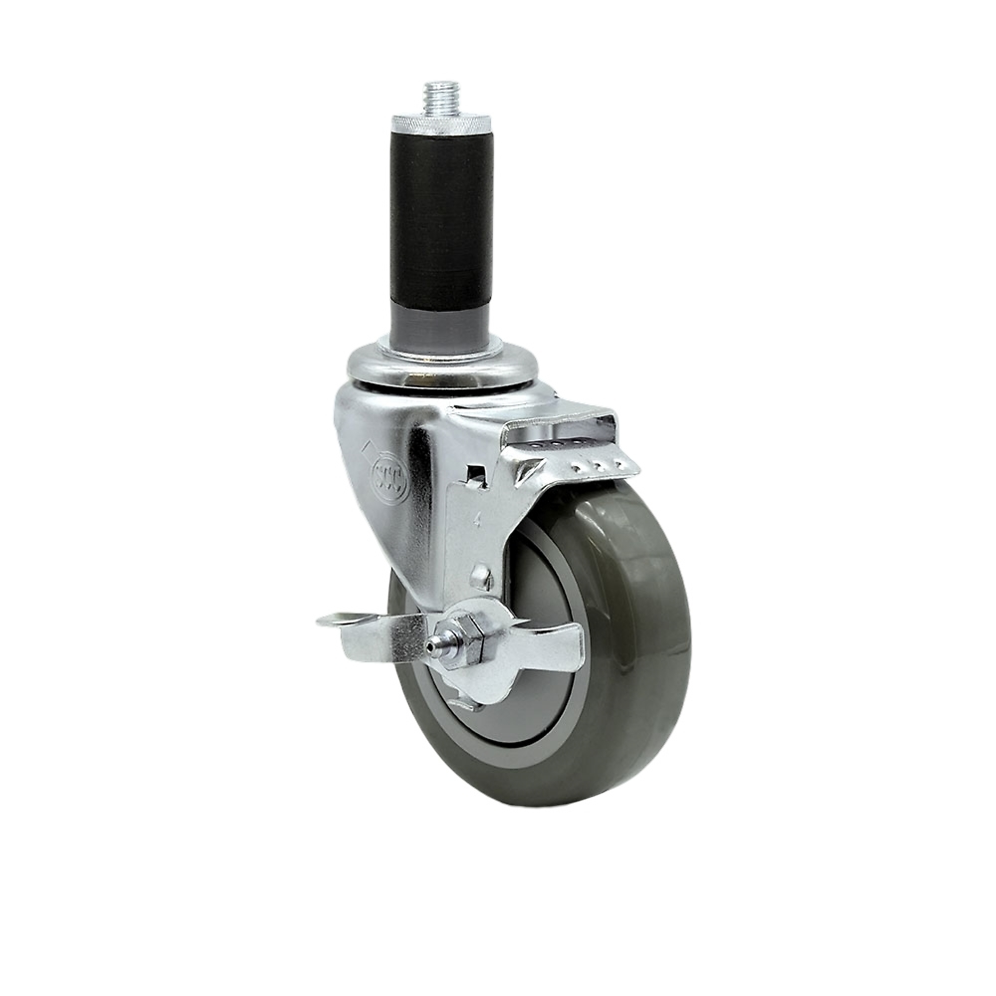 Service Caster, 4Inch x 1 1/4Inch Stem Caster, Wheel Diameter 4 in, Caster Type Swivel, Package (qty.) 1, Model SCC-EX20S414-PPUB-TLB-MTG45