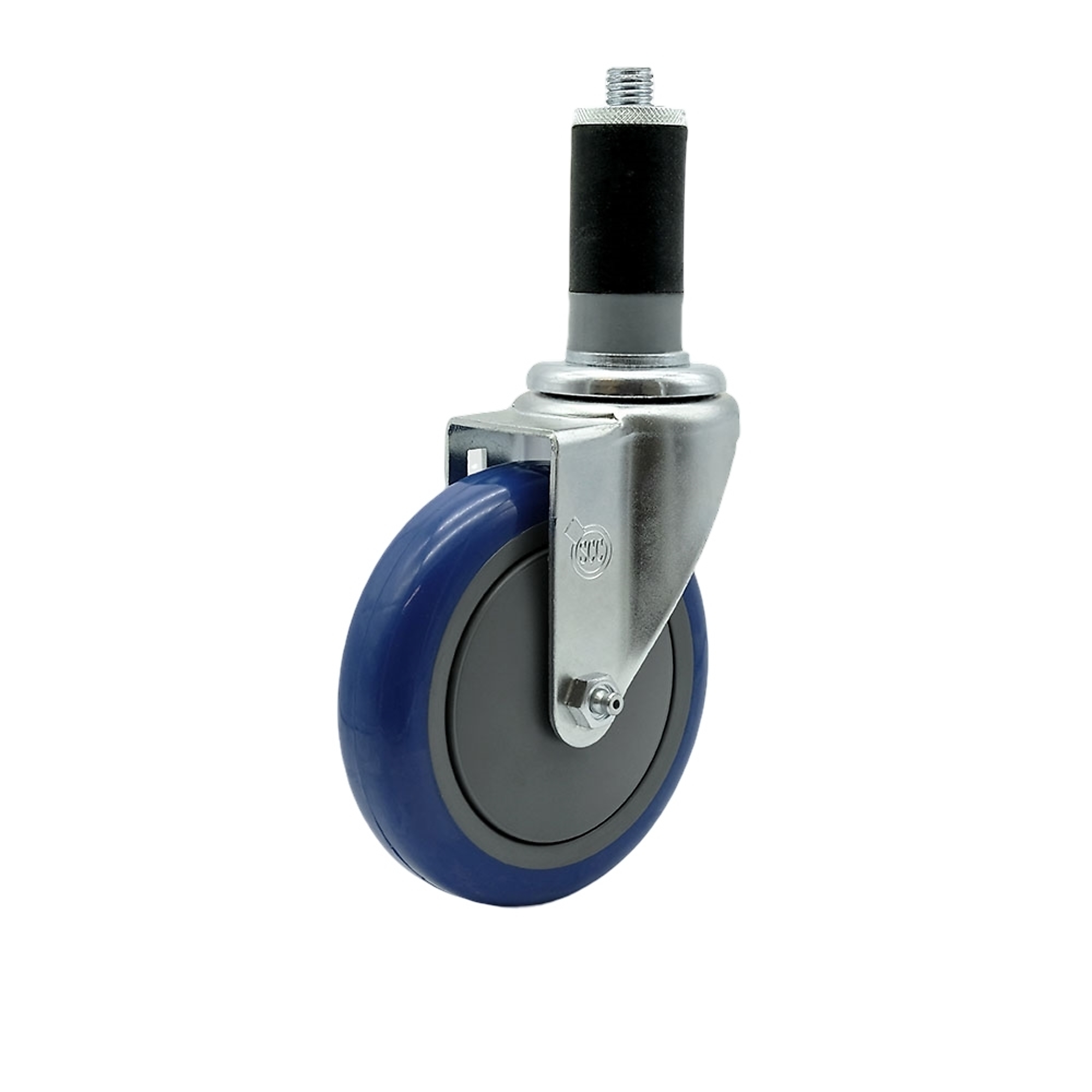 Service Caster, 5Inch x 1 1/4Inch Stem Caster, Wheel Diameter 5 in, Caster Type Swivel, Package (qty.) 1, Model SCC-EX20S514-PPUB-BLUE-MTG45