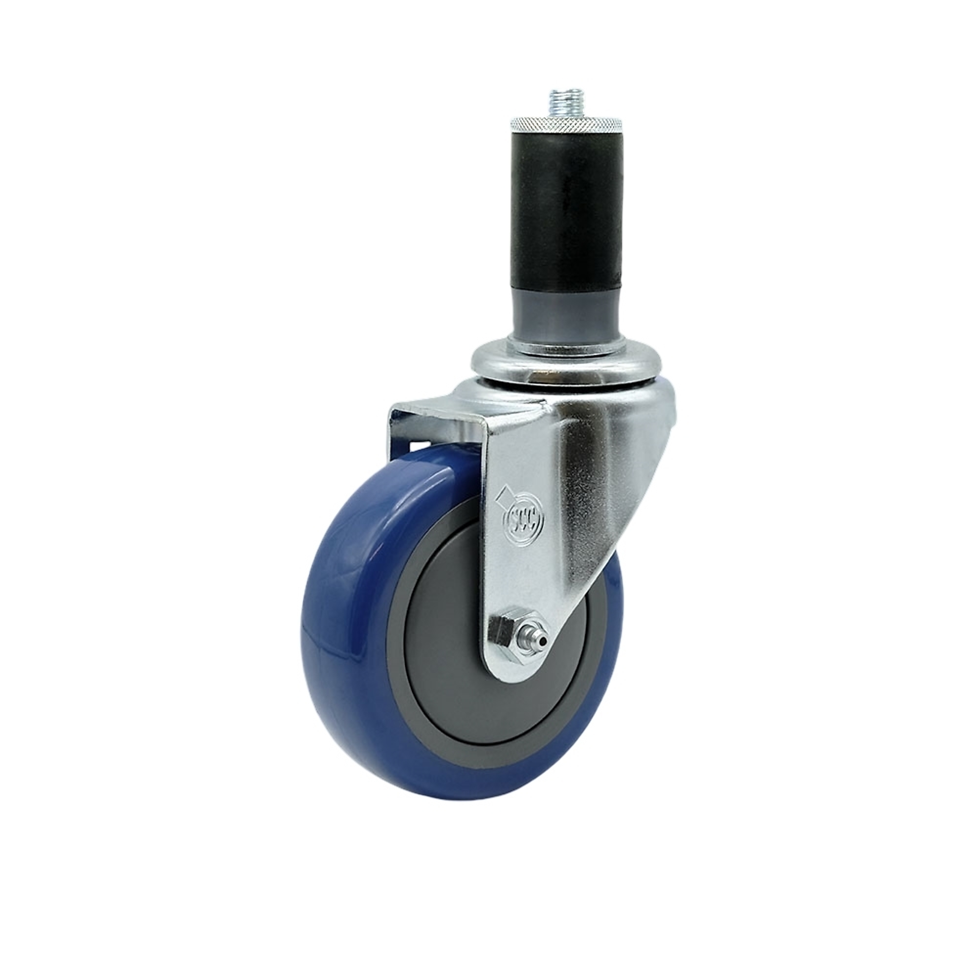 Service Caster, 4Inch x 1 1/4Inch Stem Caster, Wheel Diameter 4 in, Caster Type Swivel, Package (qty.) 1, Model SCC-EX20S414-PPUB-BLUE-MTG46