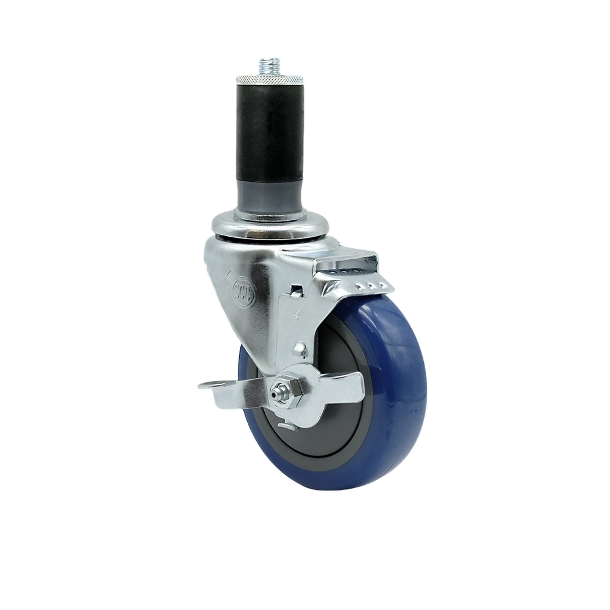 Service Caster, 4Inch x 1 1/4Inch Stem Caster, Wheel Diameter 4 in, Caster Type Swivel, Package (qty.) 1, Model SCC-EX20S414-PPUB-BLUE-TLB-MTG46