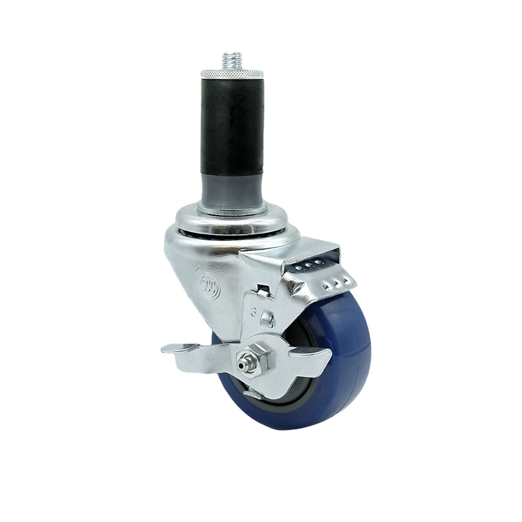 Service Caster, 3Inch x 1 1/4Inch Stem Caster, Wheel Diameter 3 in, Caster Type Swivel, Package (qty.) 1, Model SCC-EX20S314-PPUB-BLUE-TLB-MTG46