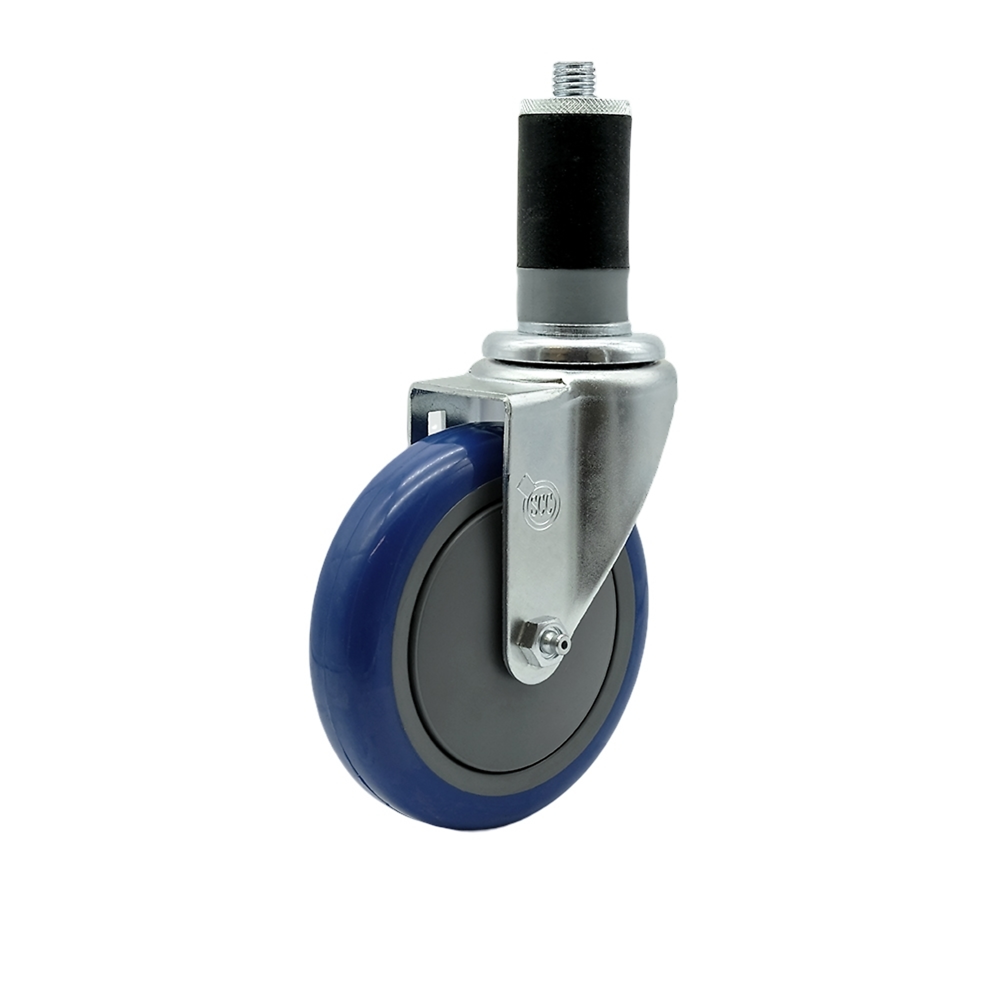 Service Caster, 5Inch x 1 1/4Inch Stem Caster, Wheel Diameter 5 in, Caster Type Swivel, Package (qty.) 1, Model SCC-EX20S514-PPUB-BLUE-MTG46