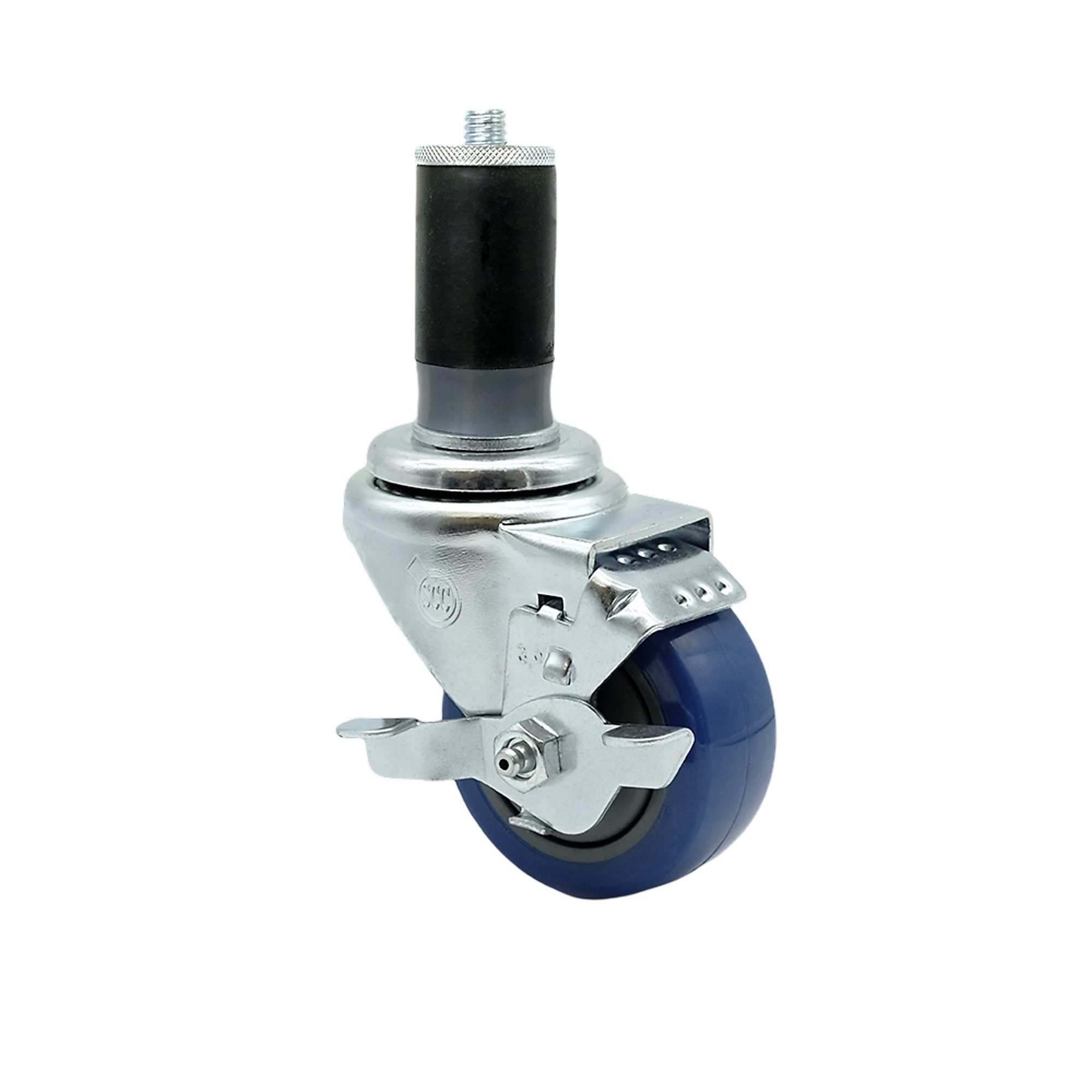 Service Caster, 3 1/2Inch x 1 1/4Inch Stem Caster, Wheel Diameter 3.5 in, Caster Type Swivel, Package (qty.) 1, Model SCC-EX20S3514-PPUB-BLUE-TLB-