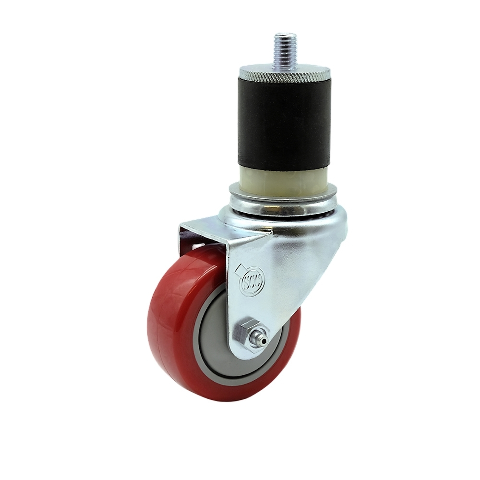 Service Caster, 3 1/2Inch x 1 1/4Inch Stem Caster, Wheel Diameter 3.5 in, Caster Type Swivel, Package (qty.) 1, Model SCC-EX20S3514-PPUB-RED-MTG21