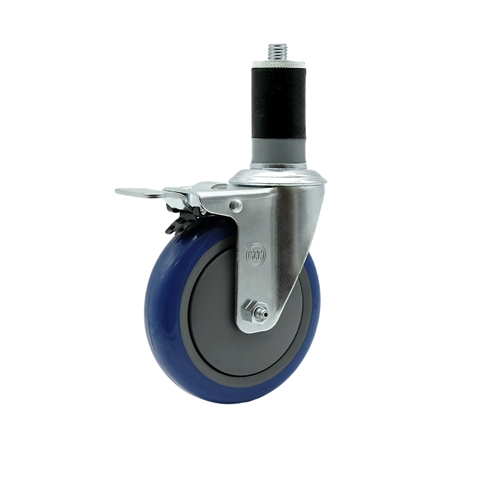 Service Caster, 5Inch x 1 1/4Inch Stem Casters, Wheel Diameter 5 in, Caster Type Swivel, Package (qty.) 1, Model SCC-TTLEX20S514-PPUB-BLUE-MTG47