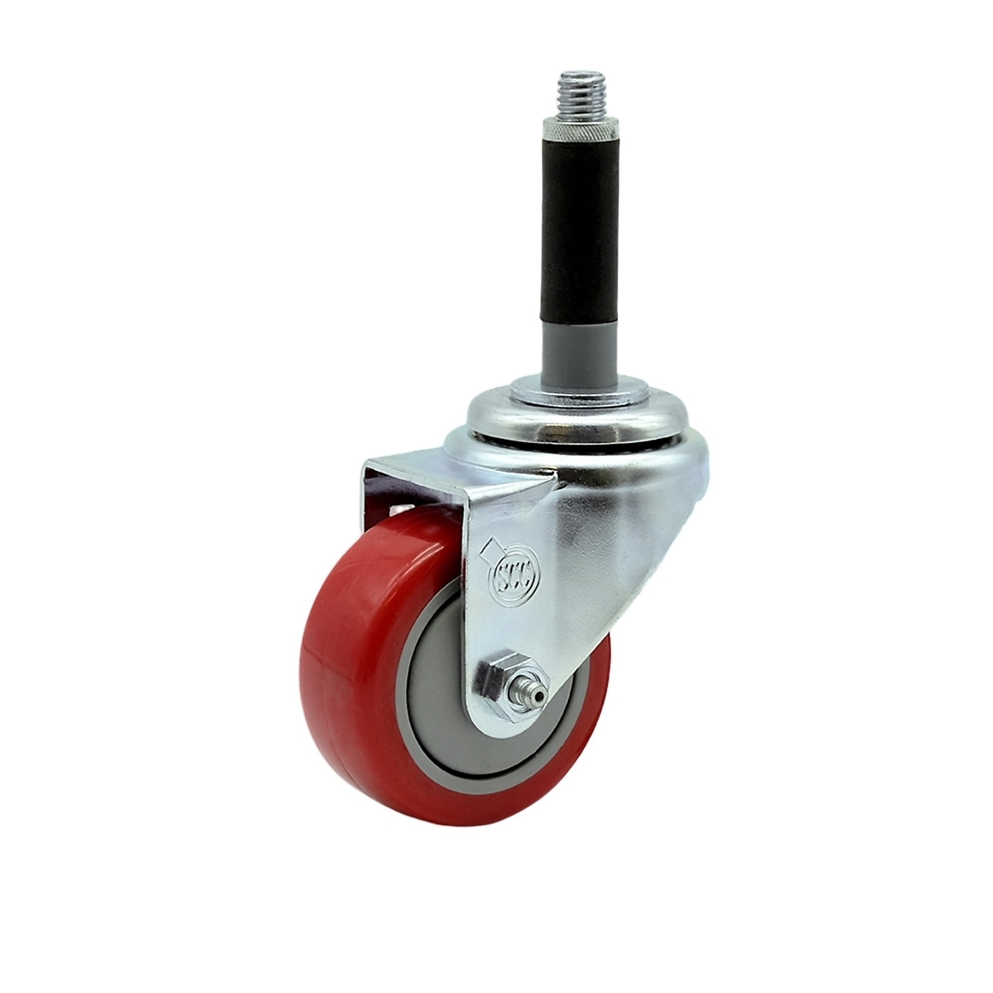 Service Caster, 3Inch x 1 1/4Inch Stem Caster, Wheel Diameter 3 in, Caster Type Swivel, Package (qty.) 1, Model SCC-EX20S314-PPUB-RED-MTG40