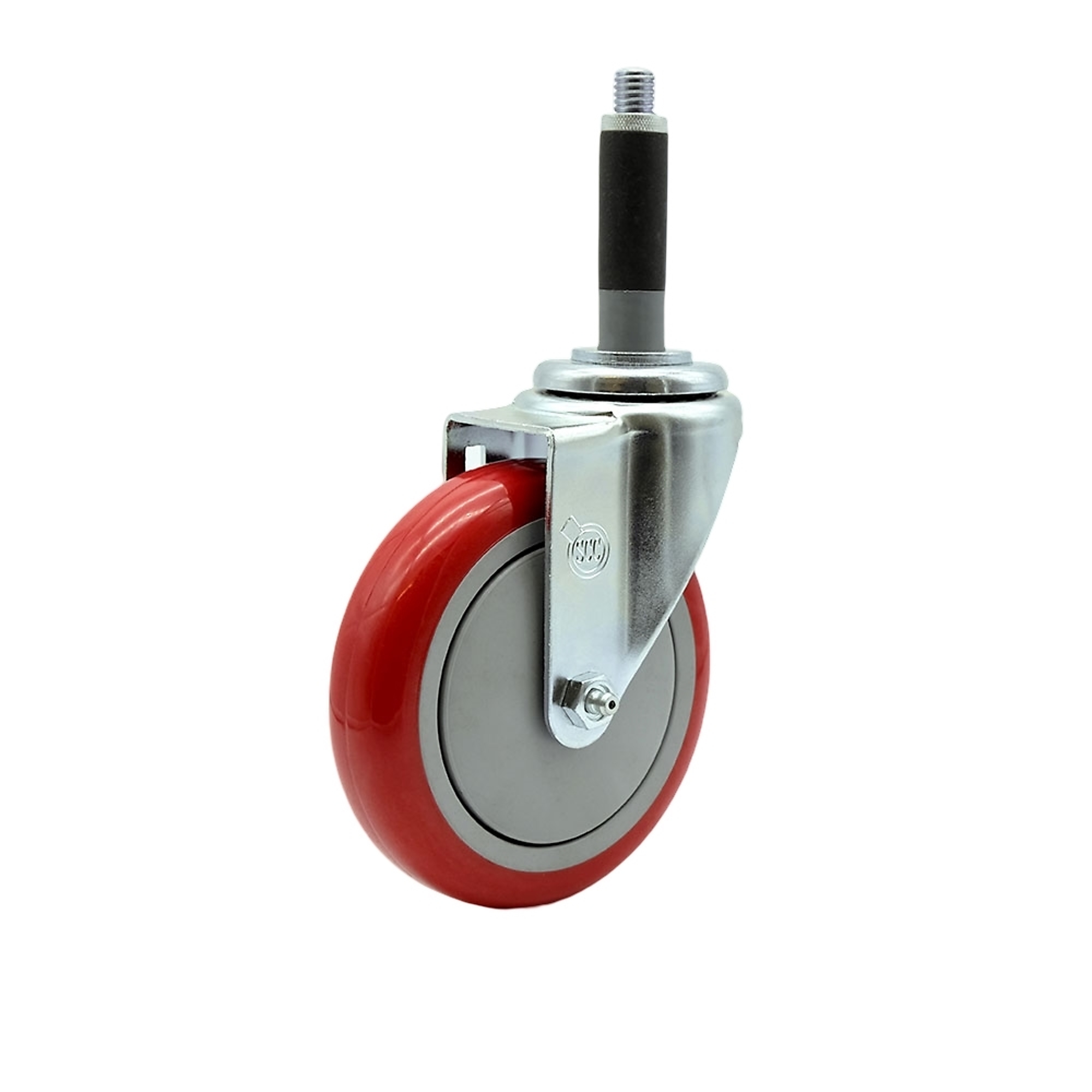 Service Caster, 5Inch x 1 1/4Inch Stem Caster, Wheel Diameter 5 in, Caster Type Swivel, Package (qty.) 1, Model SCC-EX20S514-PPUB-RED-MTG40