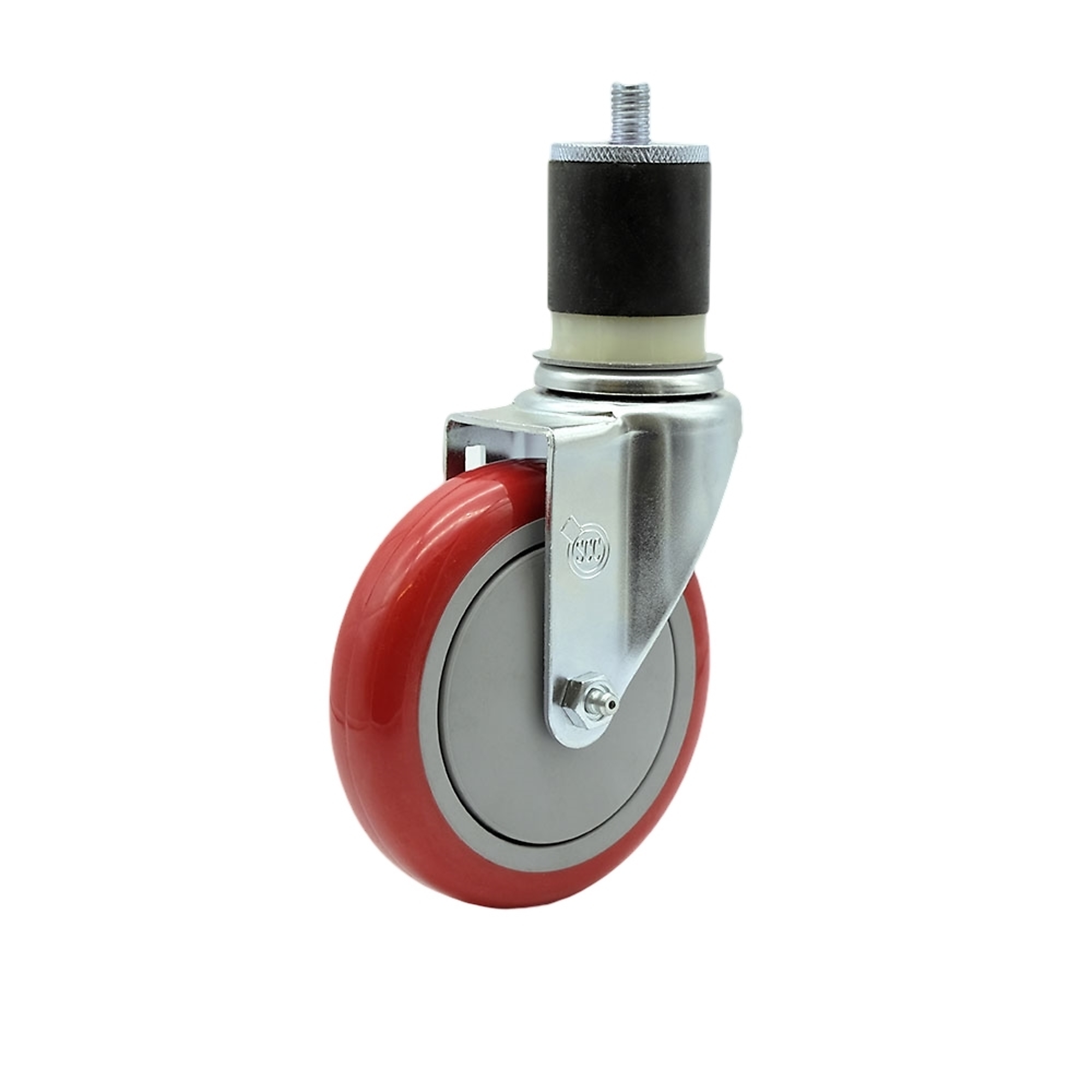 Service Caster, 5Inch x 1 1/4Inch Stem Caster, Wheel Diameter 5 in, Caster Type Swivel, Package (qty.) 1, Model SCC-EX20S514-PPUB-RED-MTG21