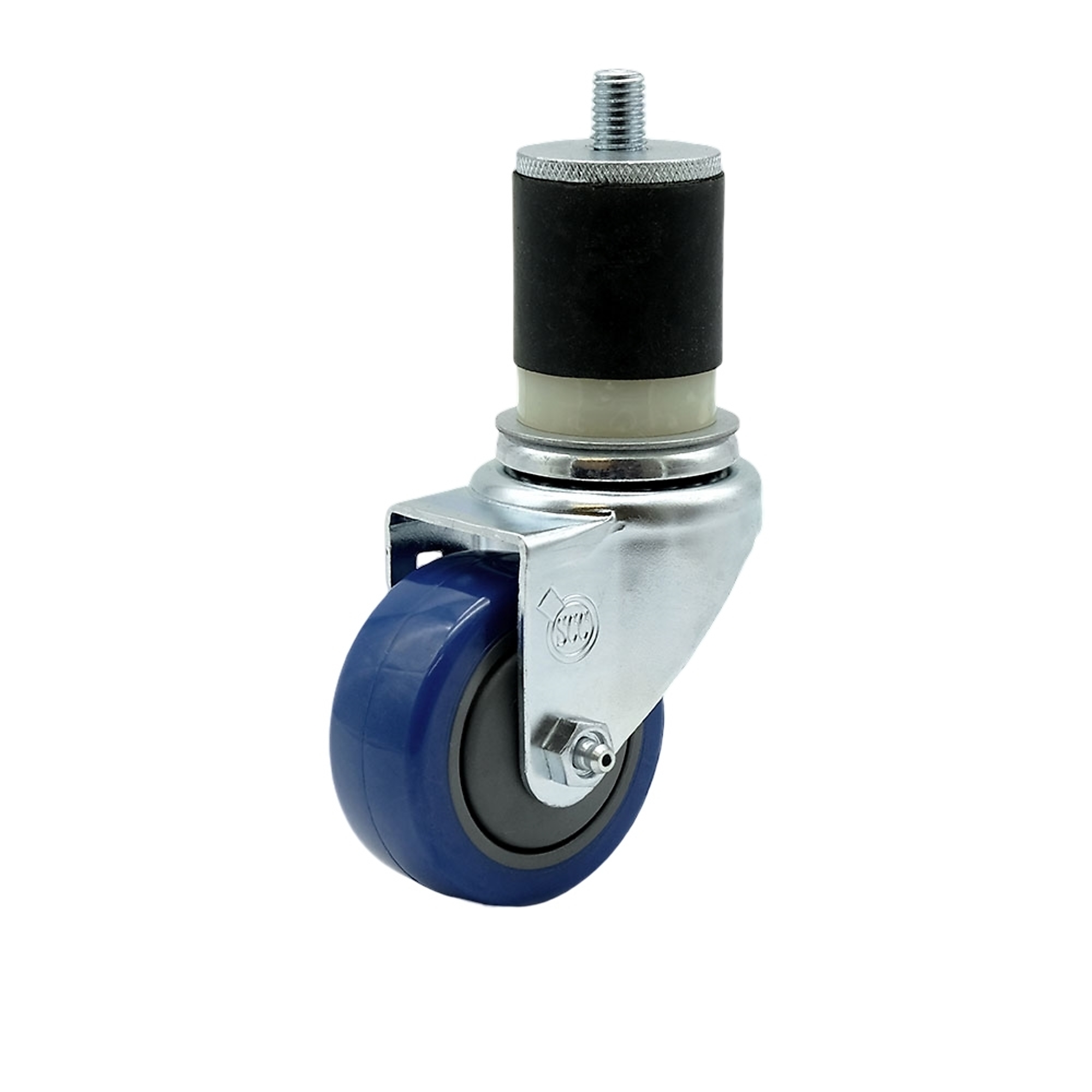 Service Caster, 3Inch x 1 1/4Inch Stem Caster, Wheel Diameter 3 in, Caster Type Swivel, Package (qty.) 1, Model SCC-EX20S314-PPUB-BLUE-MTG21