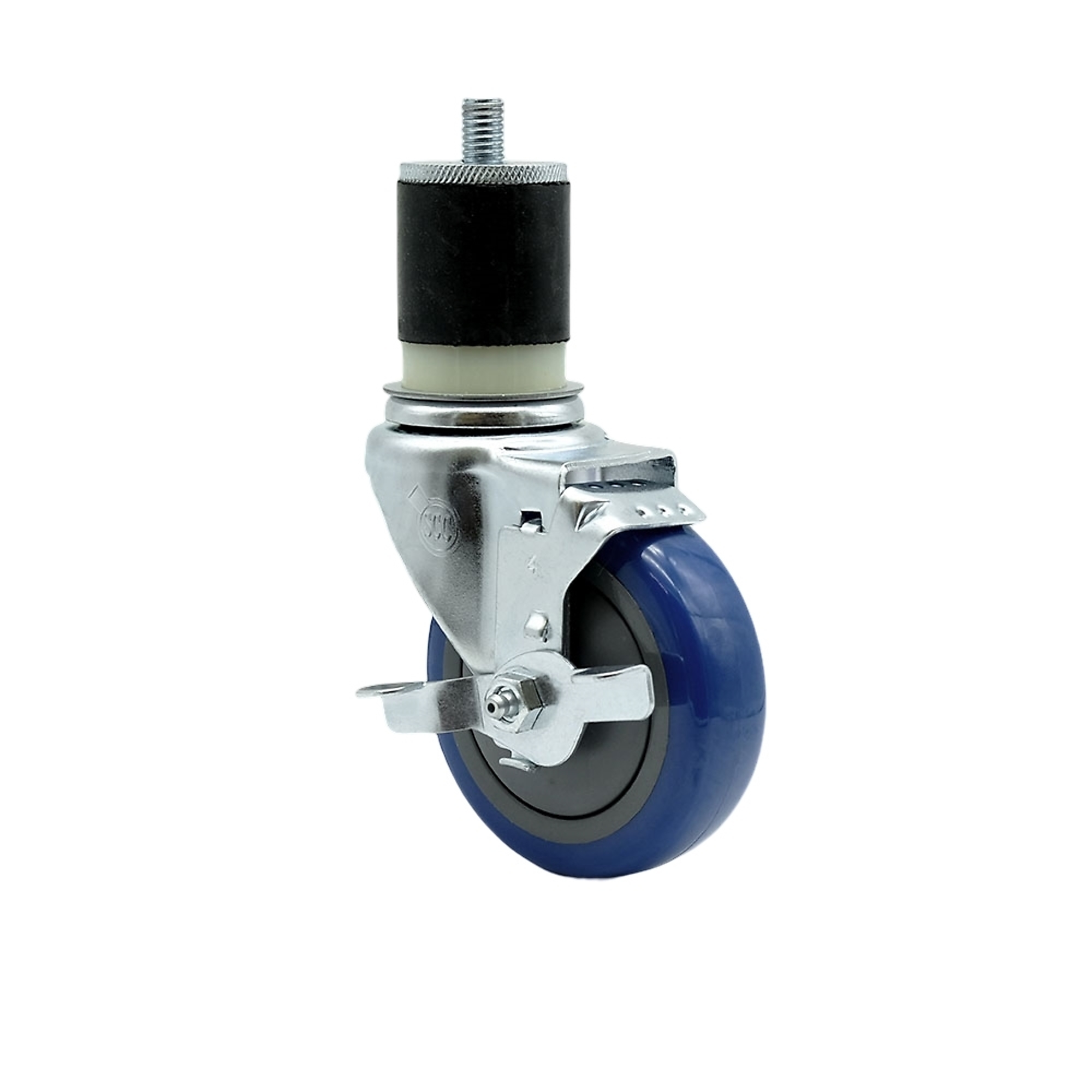 Service Caster, 4Inch x 1 1/4Inch Stem Caster, Wheel Diameter 4 in, Caster Type Swivel, Package (qty.) 1, Model SCC-EX20S414-PPUB-BLUE-TLB-MTG21