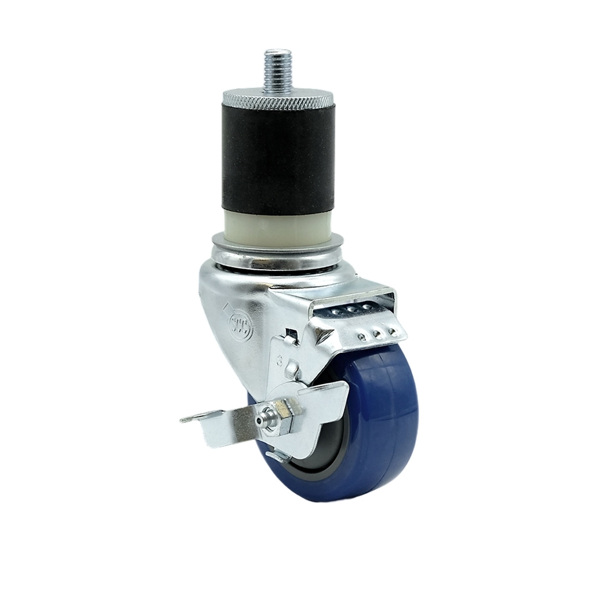 Service Caster, 3Inch x 1 1/4Inch Stem Caster, Wheel Diameter 3 in, Caster Type Swivel, Package (qty.) 1, Model SCC-EX20S314-PPUB-BLUE-TLB-MTG21