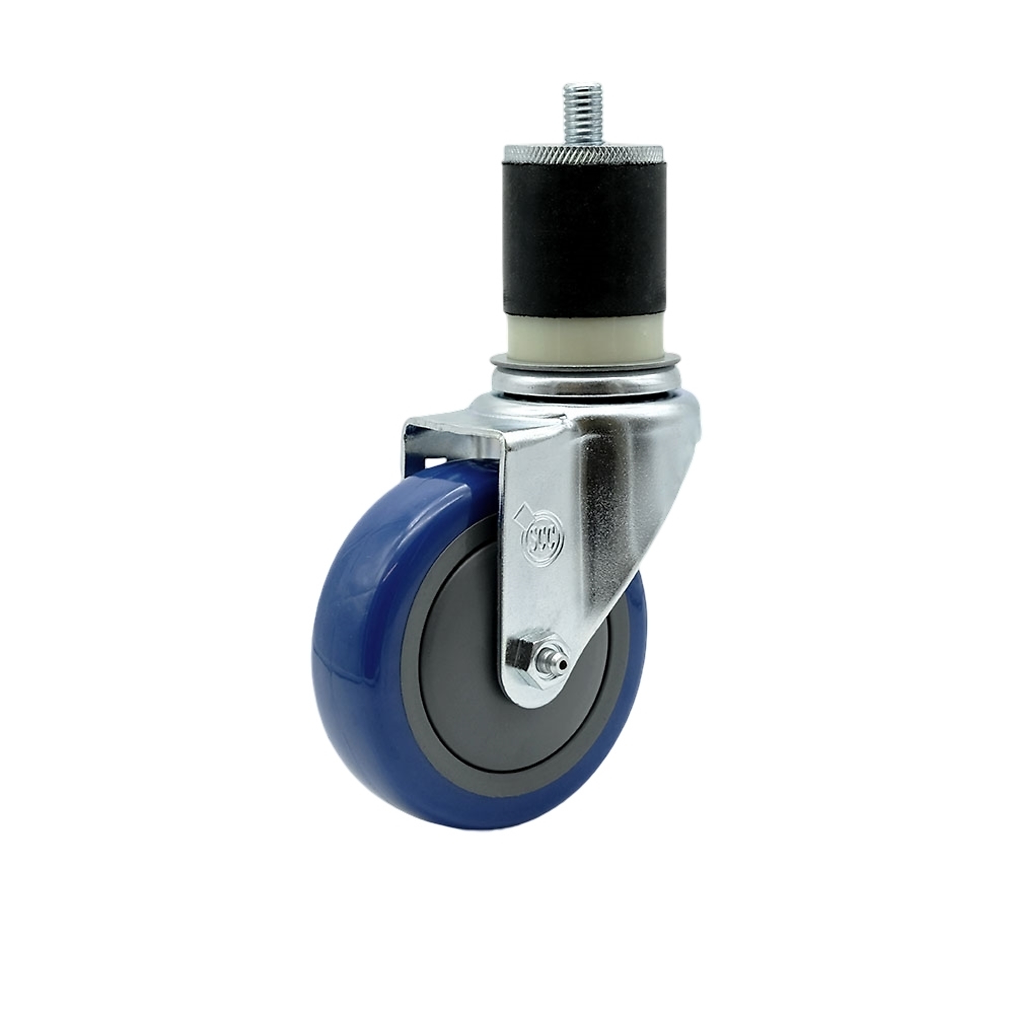 Service Caster, 4Inch x 1 1/4Inch Stem Caster, Wheel Diameter 4 in, Caster Type Swivel, Package (qty.) 1, Model SCC-EX20S414-PPUB-BLUE-MTG21