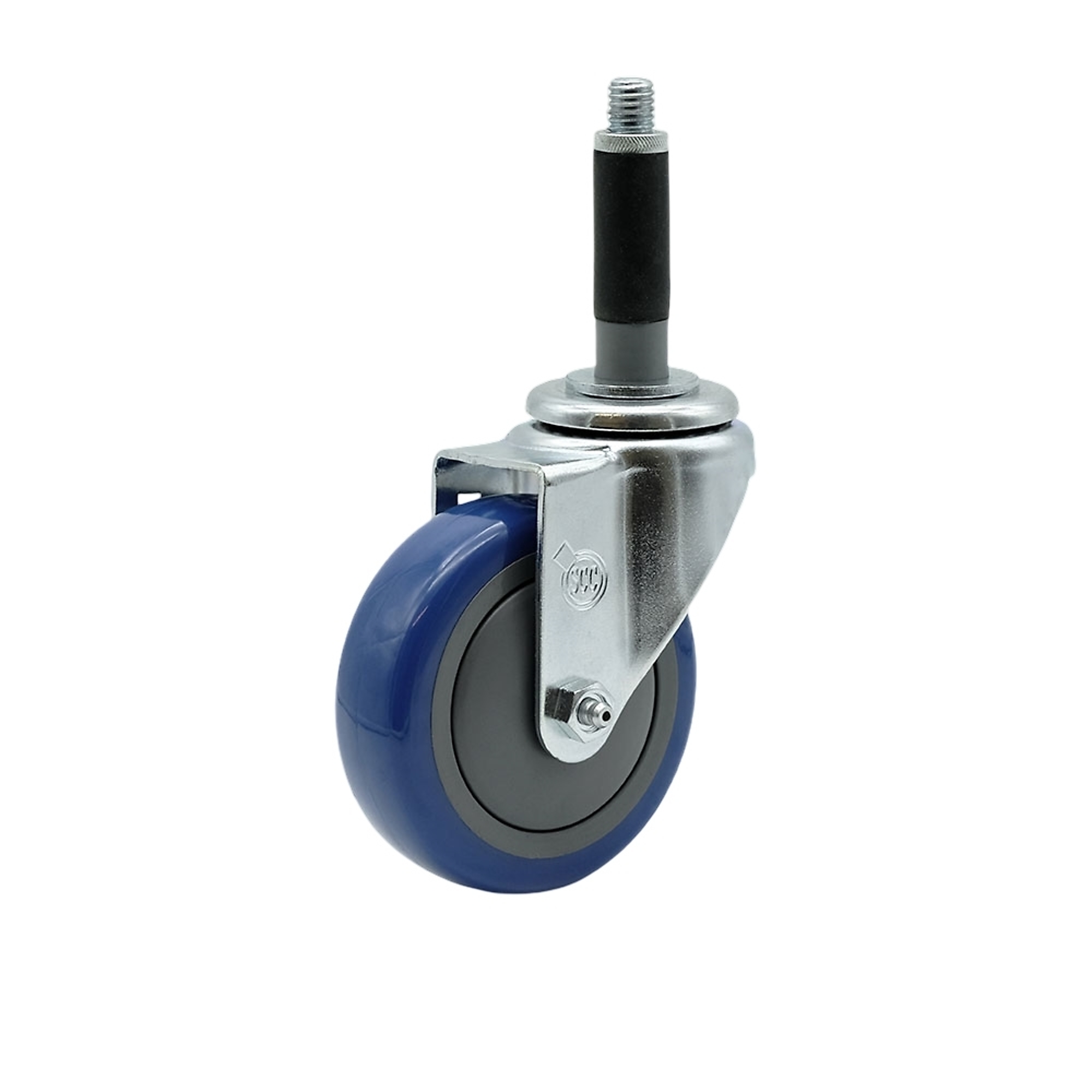 Service Caster, 4Inch x 1 1/4Inch Stem Caster, Wheel Diameter 4 in, Caster Type Swivel, Package (qty.) 1, Model SCC-EX20S414-PPUB-BLUE-MTG40