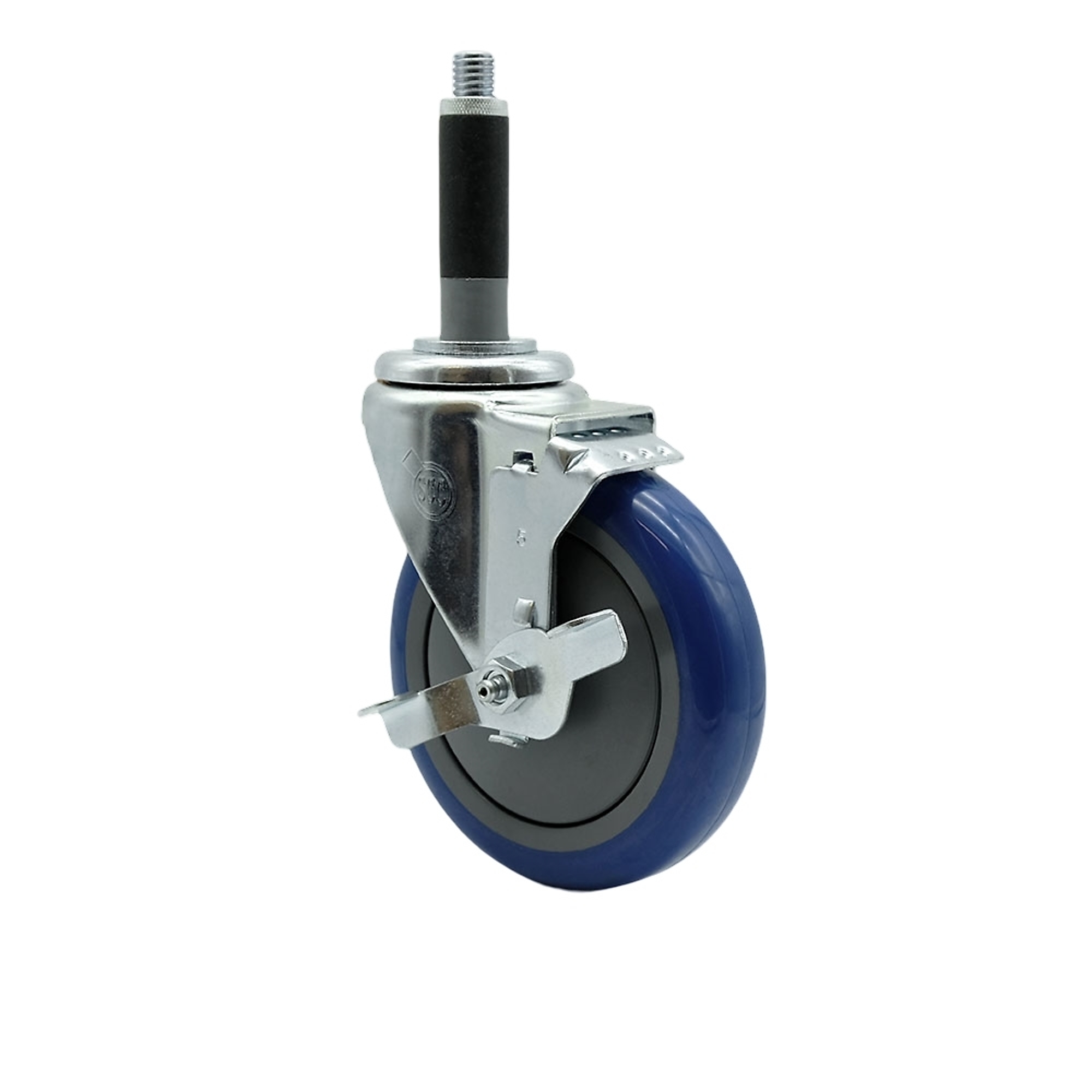 Service Caster, 5Inch x 1 1/4Inch Stem Caster, Wheel Diameter 5 in, Caster Type Swivel, Package (qty.) 1, Model SCC-EX20S514-PPUB-BLUE-TLB-MTG40