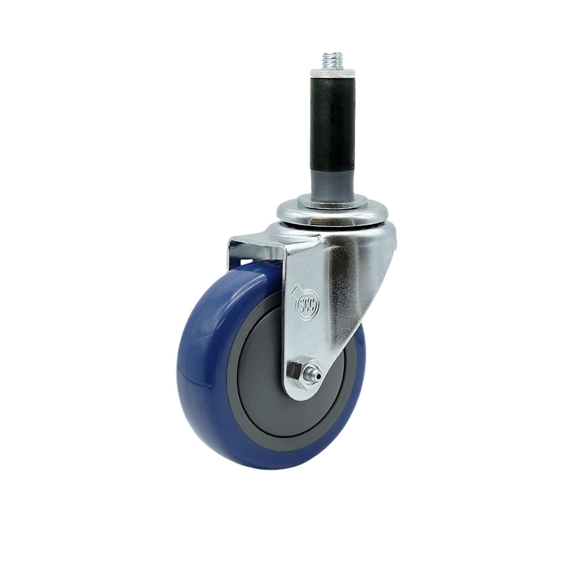 Service Caster, 4Inch x 1 1/4Inch Stem Caster, Wheel Diameter 4 in, Caster Type Swivel, Package (qty.) 1, Model SCC-EX20S414-PPUB-BLUE-MTG41