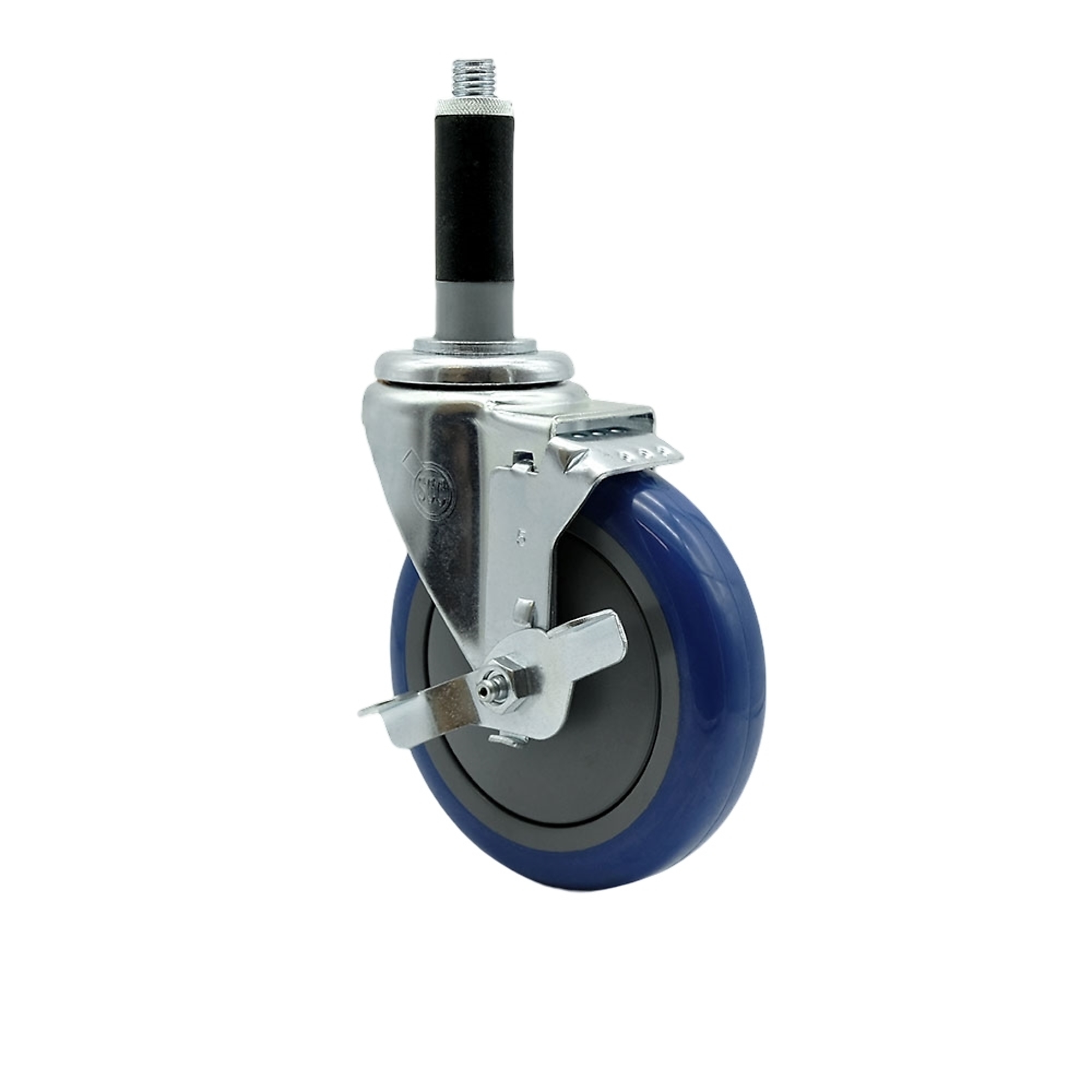 Service Caster, 5Inch x 1 1/4Inch Stem Caster, Wheel Diameter 5 in, Caster Type Swivel, Package (qty.) 1, Model SCC-EX20S514-PPUB-BLUE-TLB-MTG41