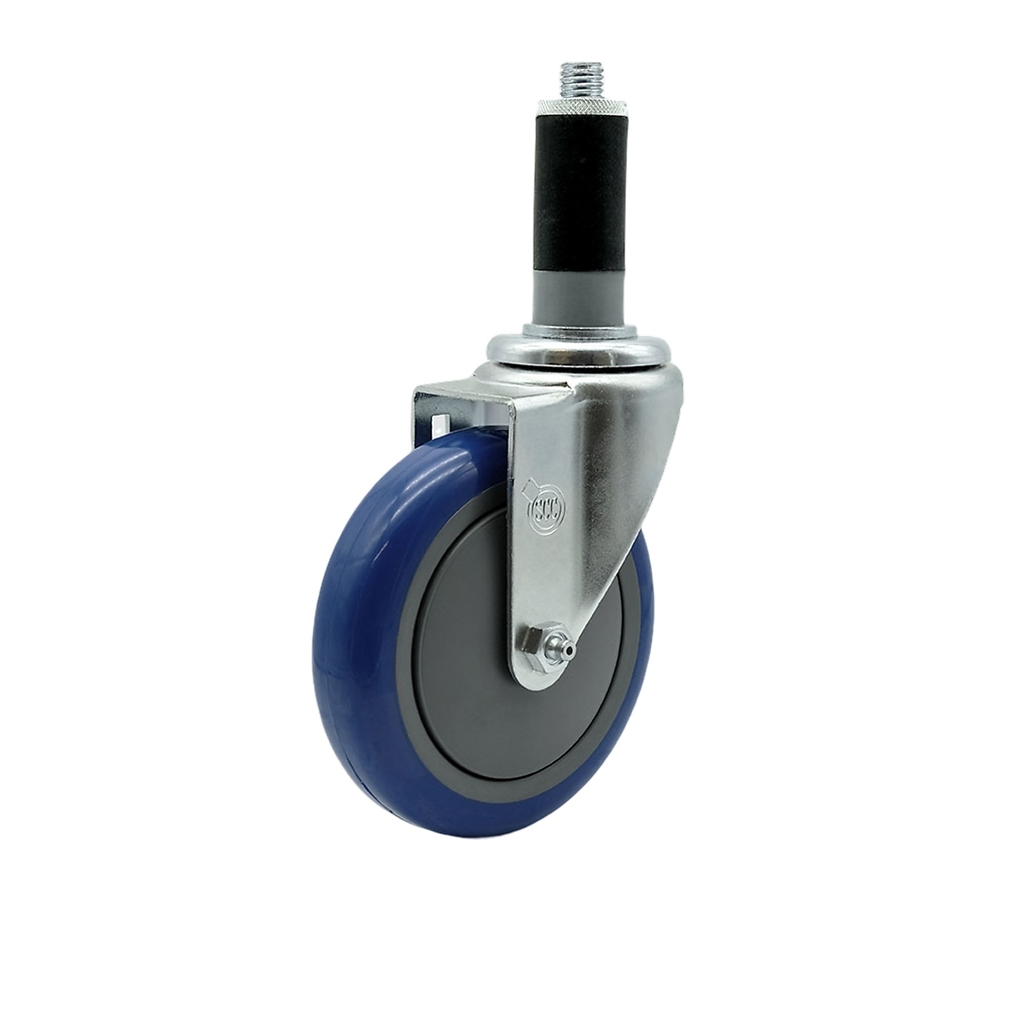 Service Caster, 5Inch x 1 1/4Inch Stem Caster, Wheel Diameter 5 in, Caster Type Swivel, Package (qty.) 1, Model SCC-EX20S514-PPUB-BLUE-MTG43