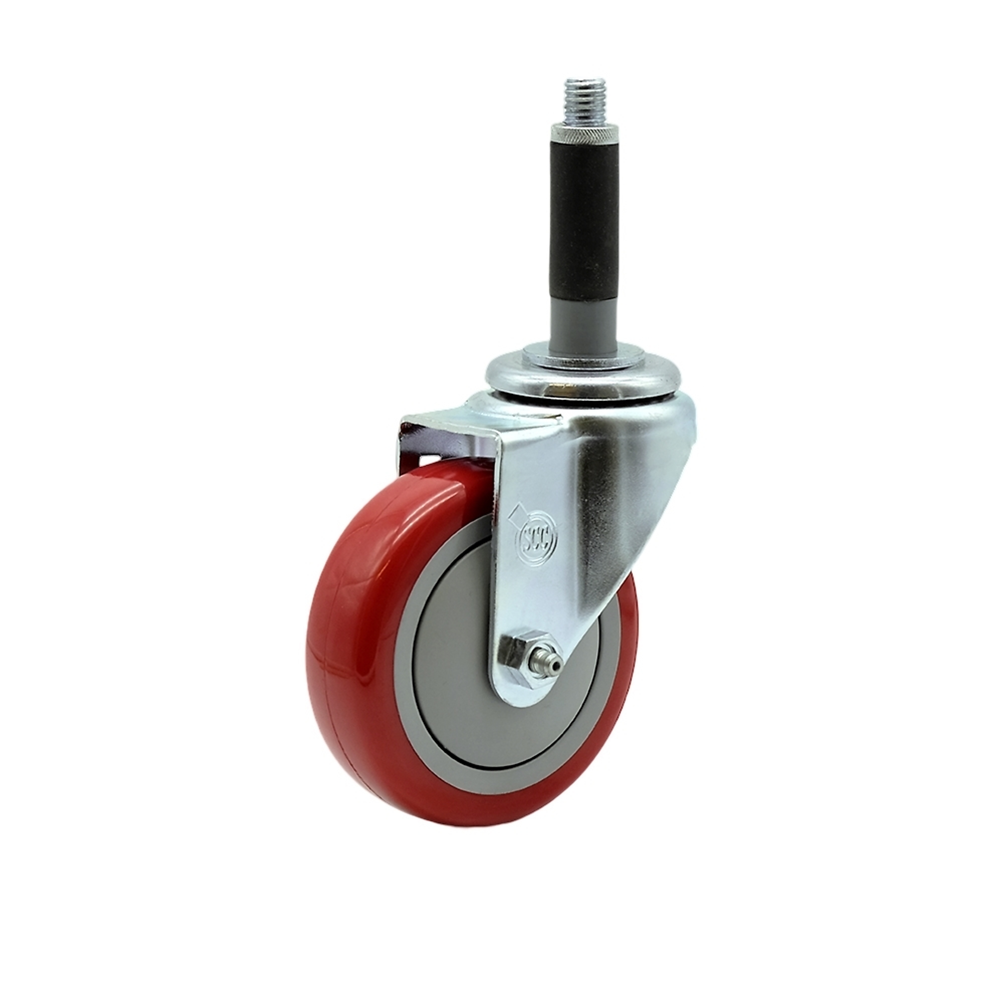 Service Caster, 4Inch x 1 1/4Inch Stem Caster, Wheel Diameter 4 in, Caster Type Swivel, Package (qty.) 1, Model SCC-EX20S414-PPUB-RED-MTG40