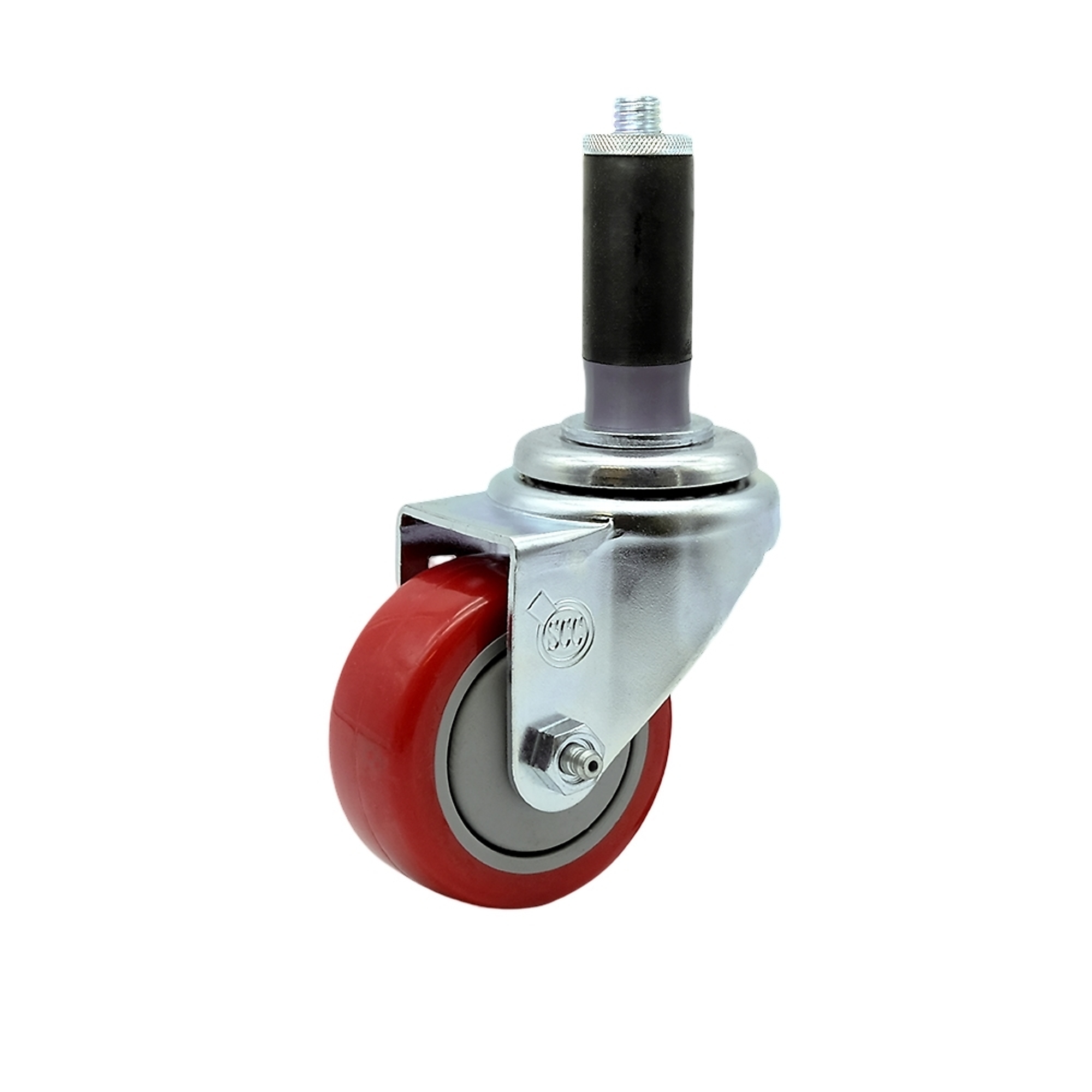 Service Caster, 3Inch x 1 1/4Inch Stem Caster, Wheel Diameter 3 in, Caster Type Swivel, Package (qty.) 1, Model SCC-EX20S314-PPUB-RED-MTG42