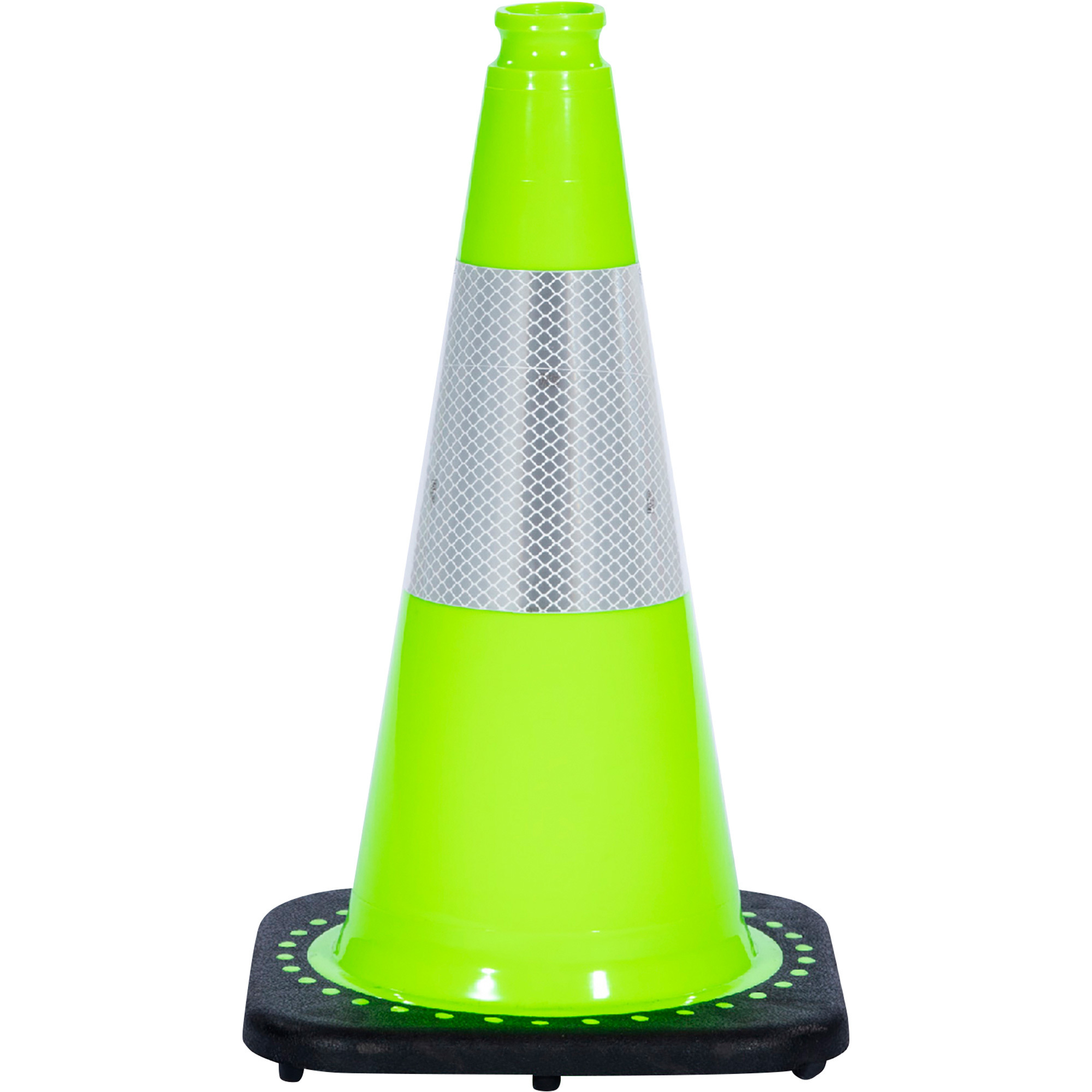 JBC Revolution Series Traffic Cone, Lime, With 3M Reflective Collar, 18Inch, Model RS45015C3M6 LIME