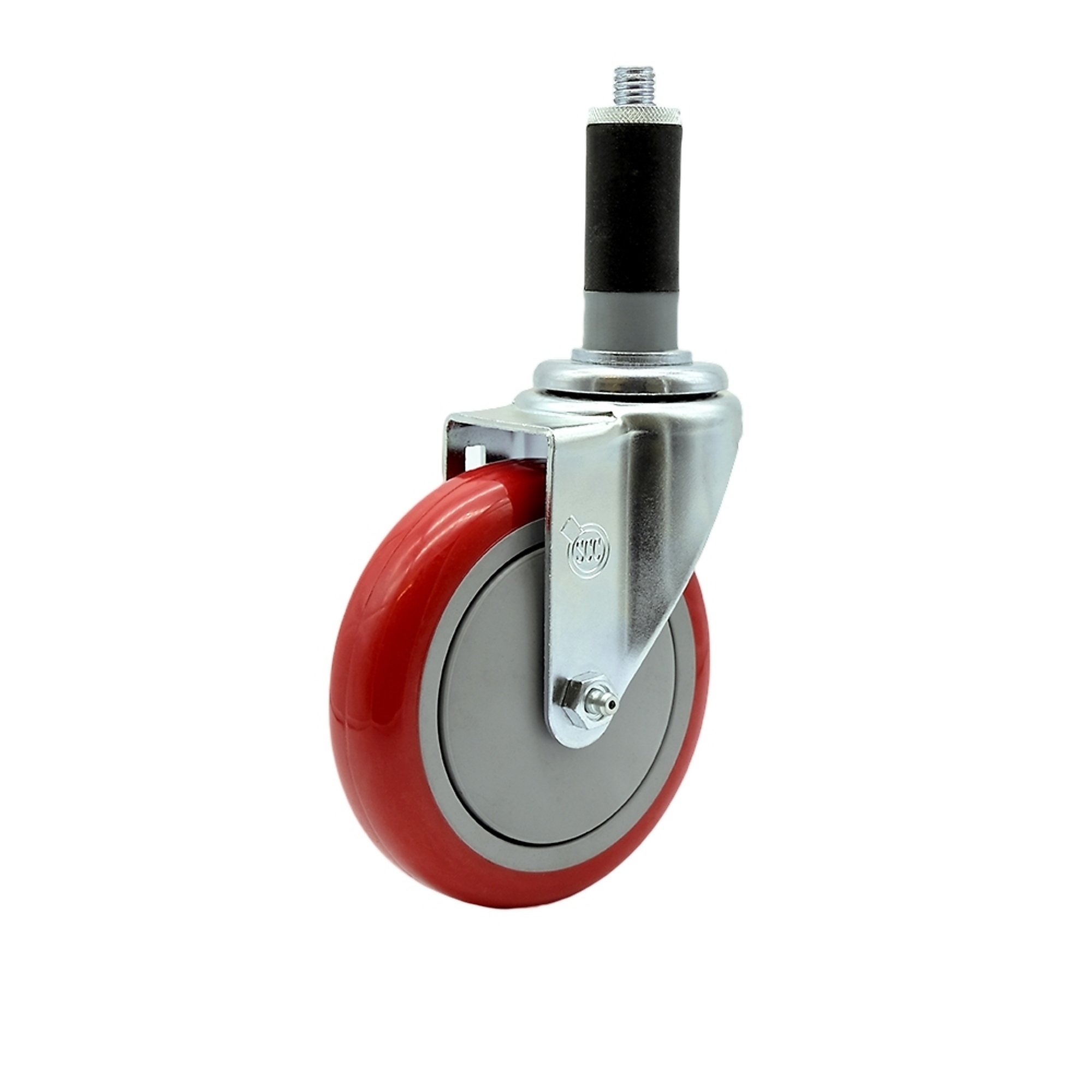 Service Caster, 5Inch x 1 1/4Inch Stem Caster, Wheel Diameter 5 in, Caster Type Swivel, Package (qty.) 1, Model SCC-EX20S514-PPUB-RED-MTG44