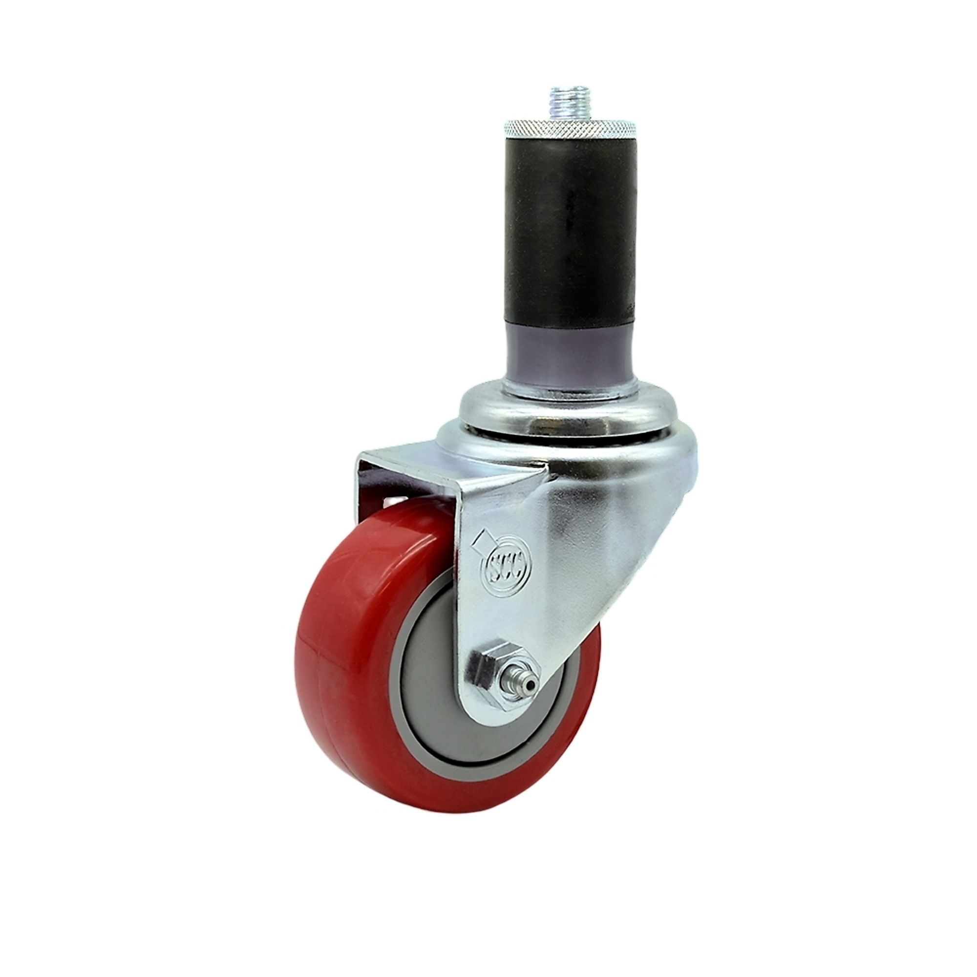 Service Caster, 3Inch x 1 1/4Inch Stem Caster, Wheel Diameter 3 in, Caster Type Swivel, Package (qty.) 1, Model SCC-EX20S314-PPUB-RED-MTG46