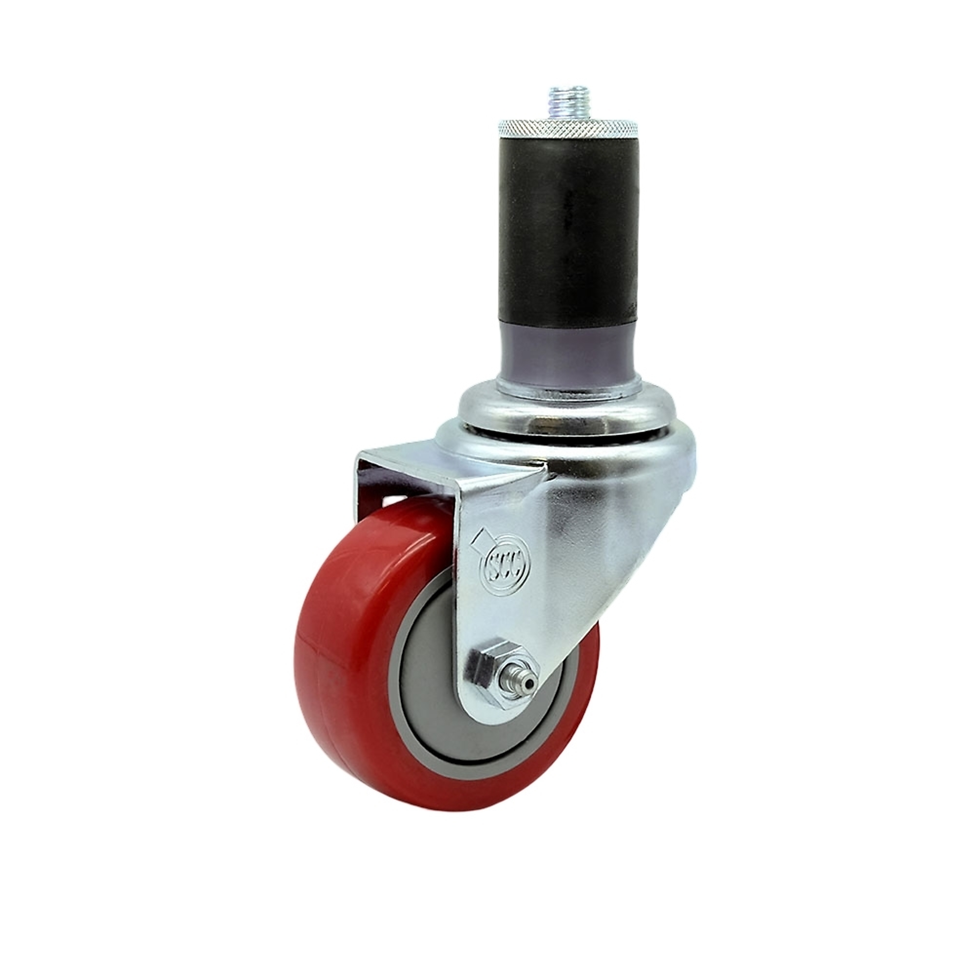 Service Caster, 3Inch x 1 1/4Inch Stem Caster, Wheel Diameter 3 in, Caster Type Swivel, Package (qty.) 1, Model SCC-EX20S314-PPUB-RED-MTG47