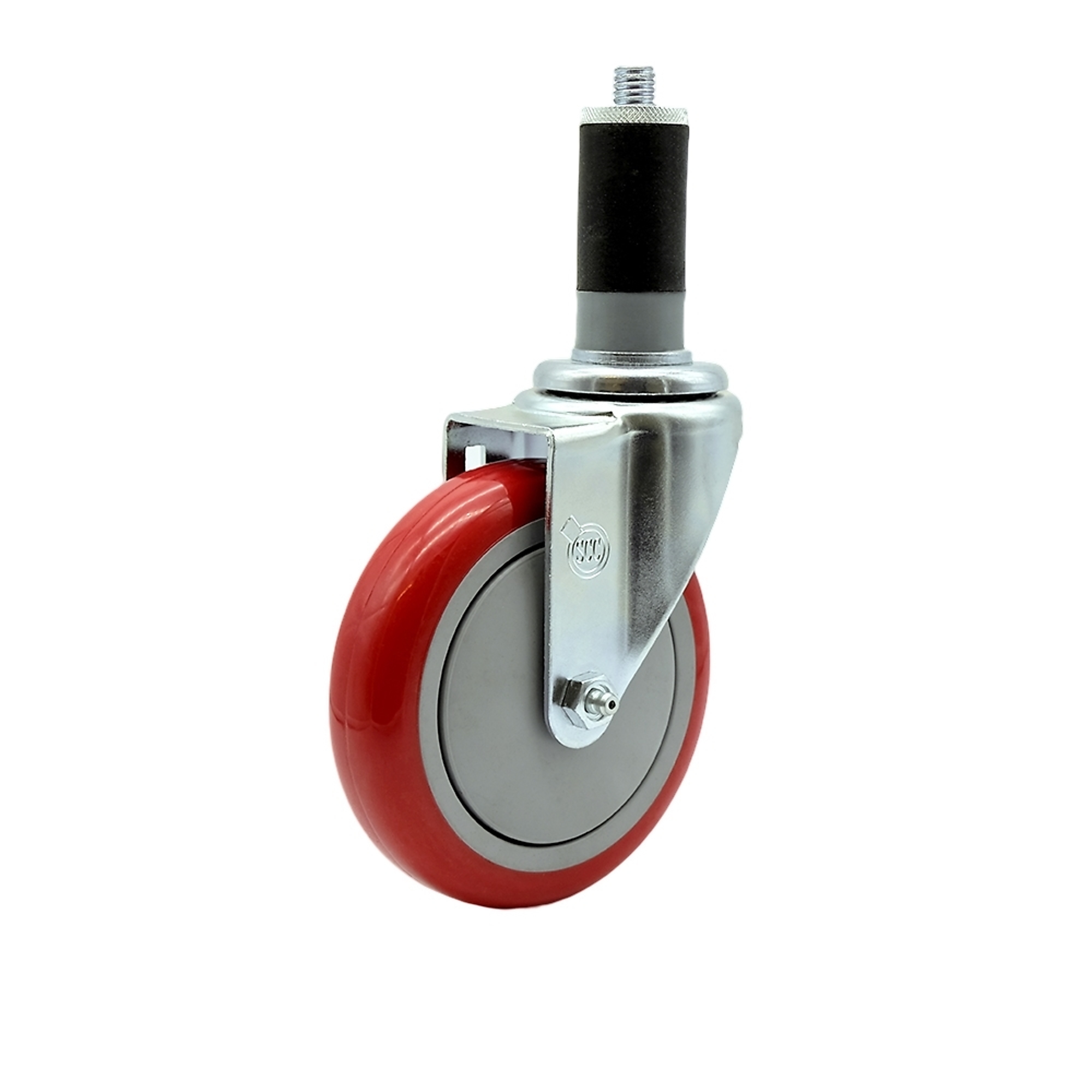 Service Caster, 5Inch x 1 1/4Inch Stem Caster, Wheel Diameter 5 in, Caster Type Swivel, Package (qty.) 1, Model SCC-EX20S514-PPUB-RED-MTG46