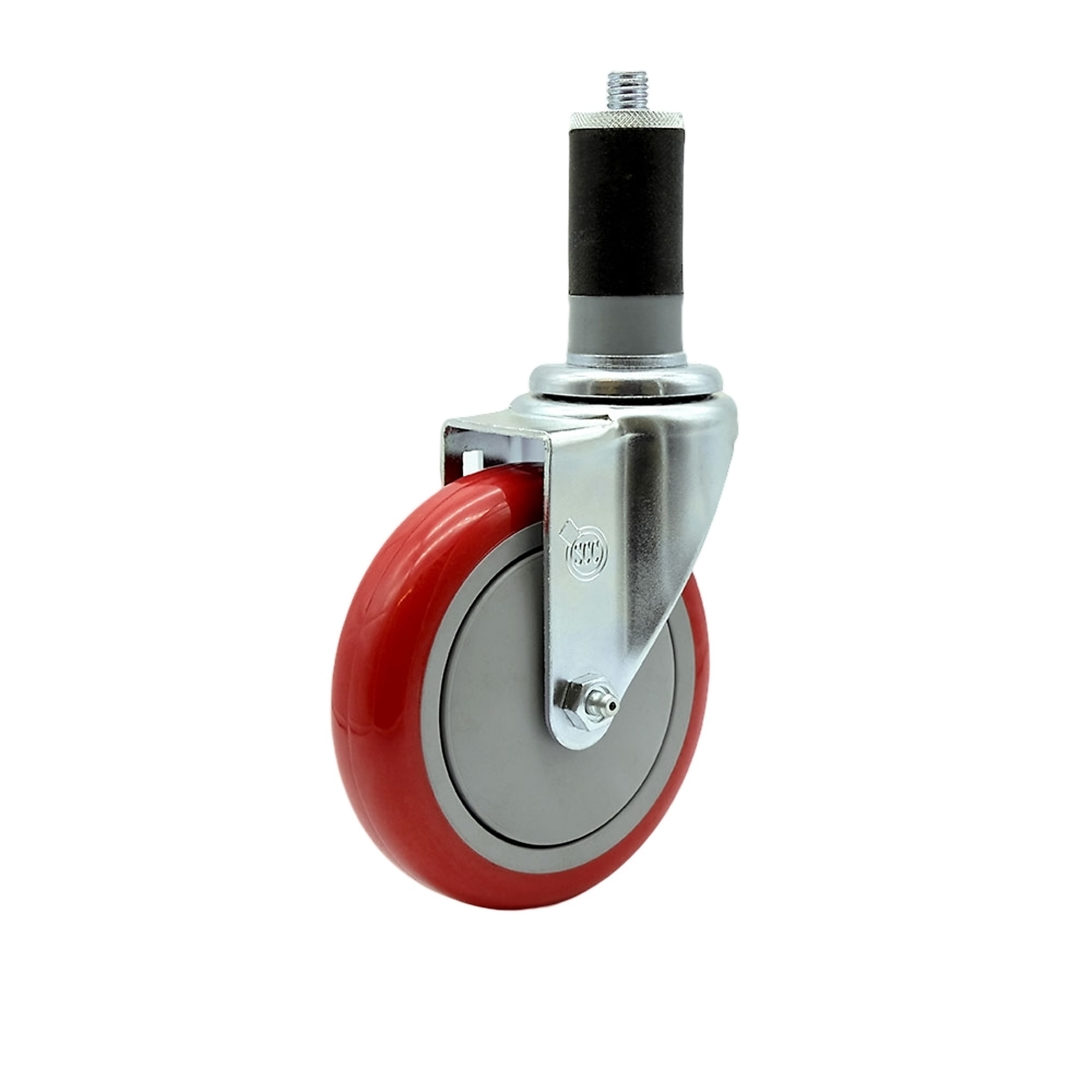 Service Caster, 5Inch x 1 1/4Inch Stem Caster, Wheel Diameter 5 in, Caster Type Swivel, Package (qty.) 1, Model SCC-EX20S514-PPUB-RED-MTG47