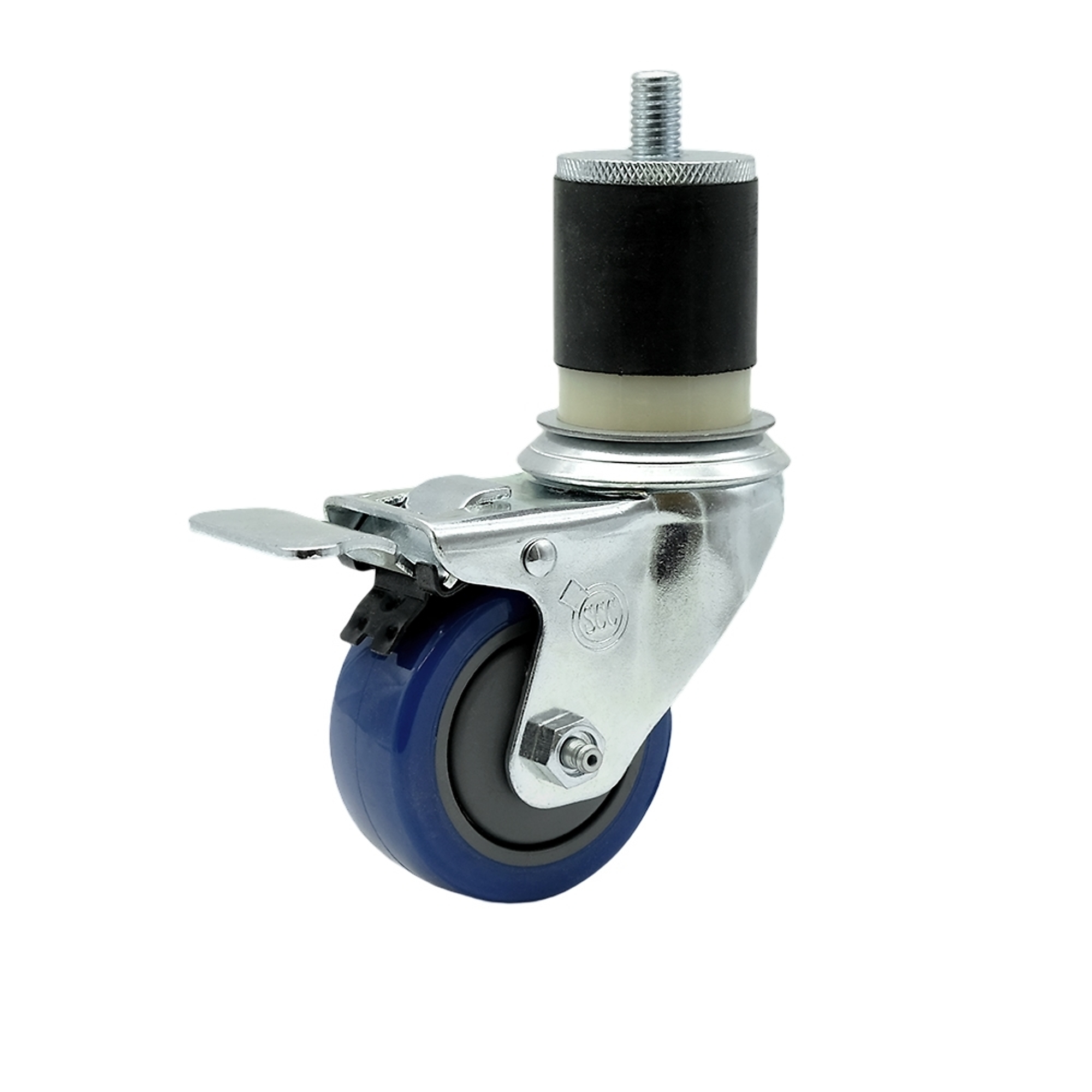 Service Caster, 3Inch x 1 1/4Inch Stem Caster, Wheel Diameter 3 in, Caster Type Swivel, Package (qty.) 1, Model SCC-SSTTLEX20S314-PPUB-BLUE-MTG21