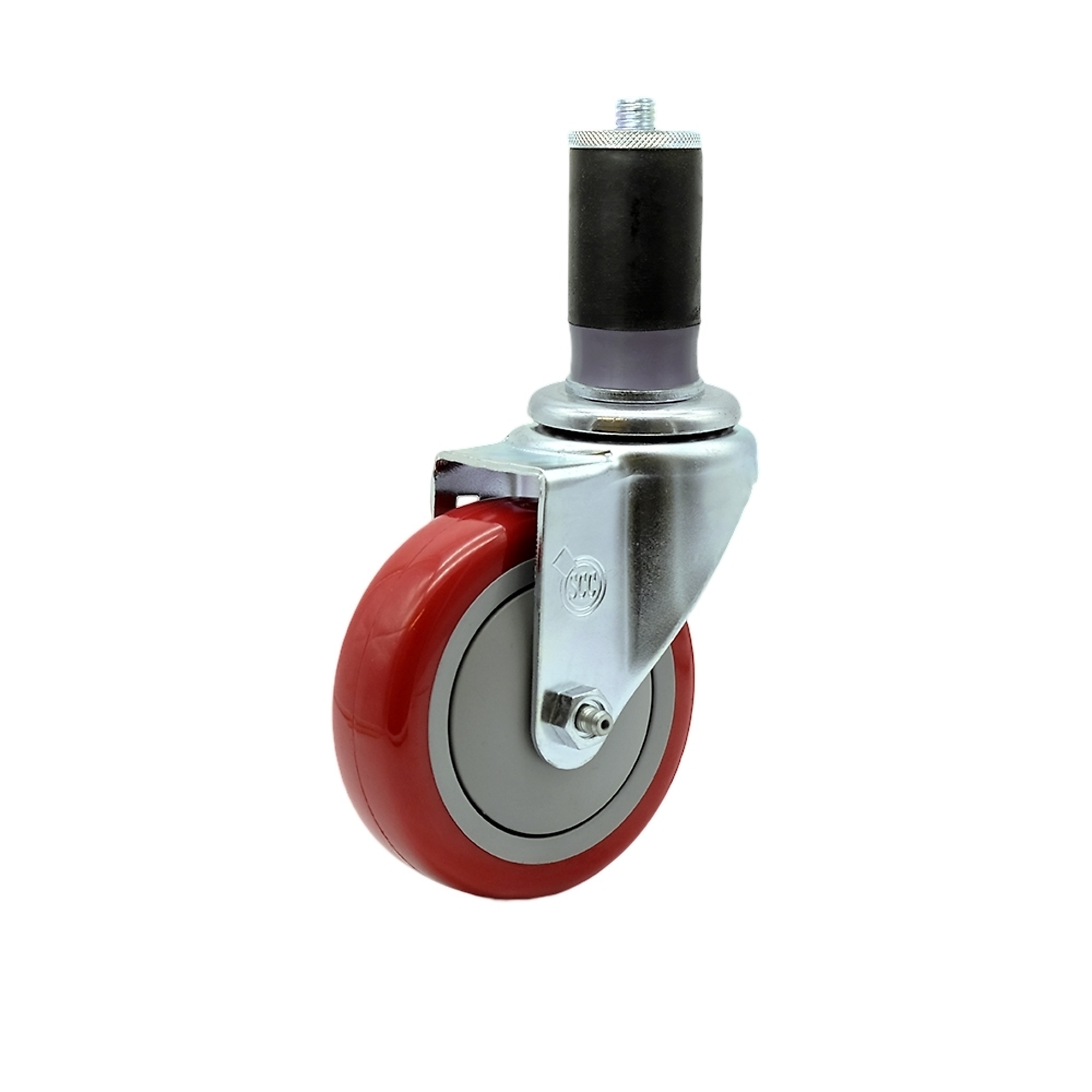 Service Caster, 4Inch x 1 1/4Inch Stem Caster, Wheel Diameter 4 in, Caster Type Swivel, Package (qty.) 1, Model SCC-EX20S414-PPUB-RED-MTG47