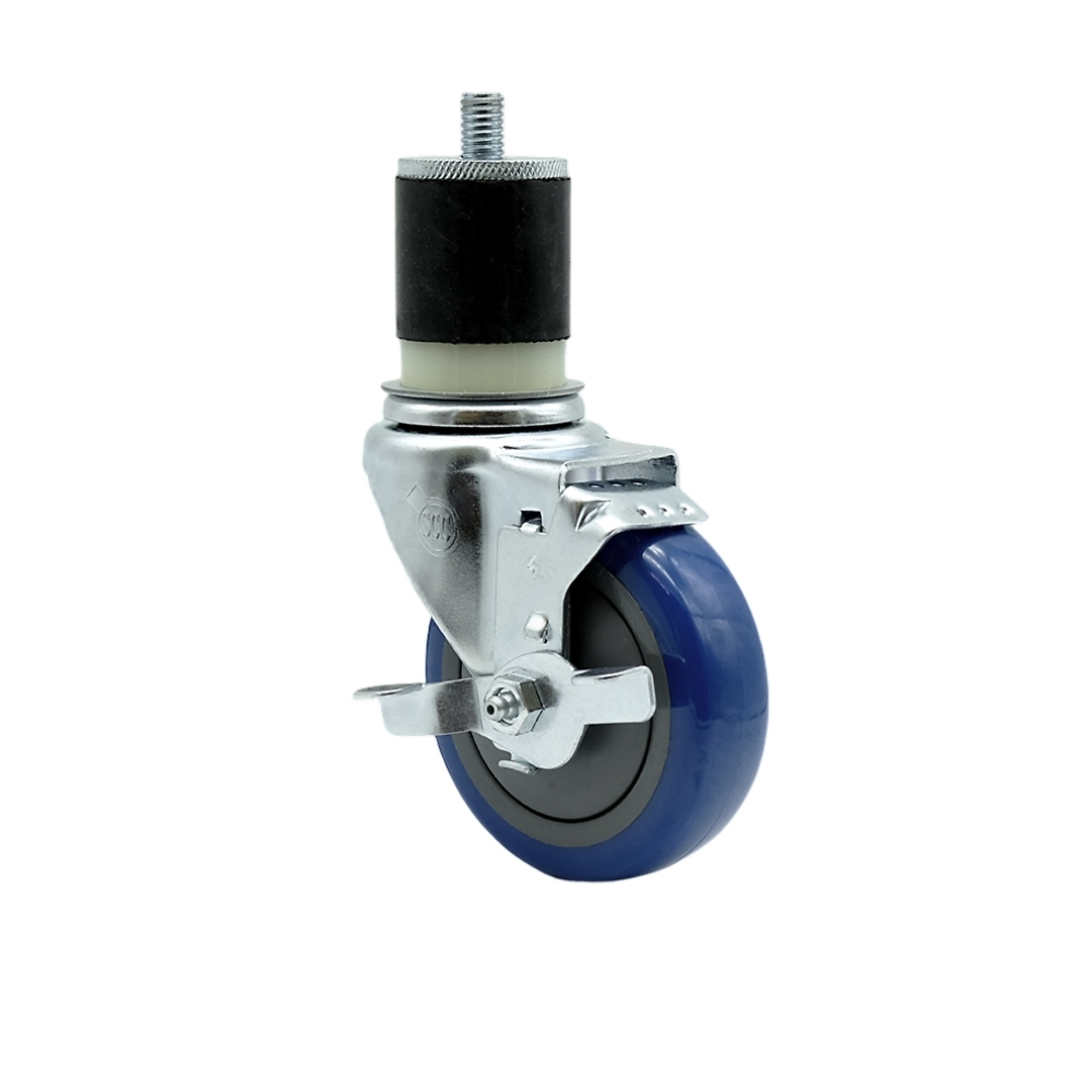 Service Caster, 4Inch x 1 1/4Inch Stem Caster, Wheel Diameter 4 in, Caster Type Swivel, Package (qty.) 1, Model SCC-SSEX20S414-PPUB-BLUE-TLB-MTG21