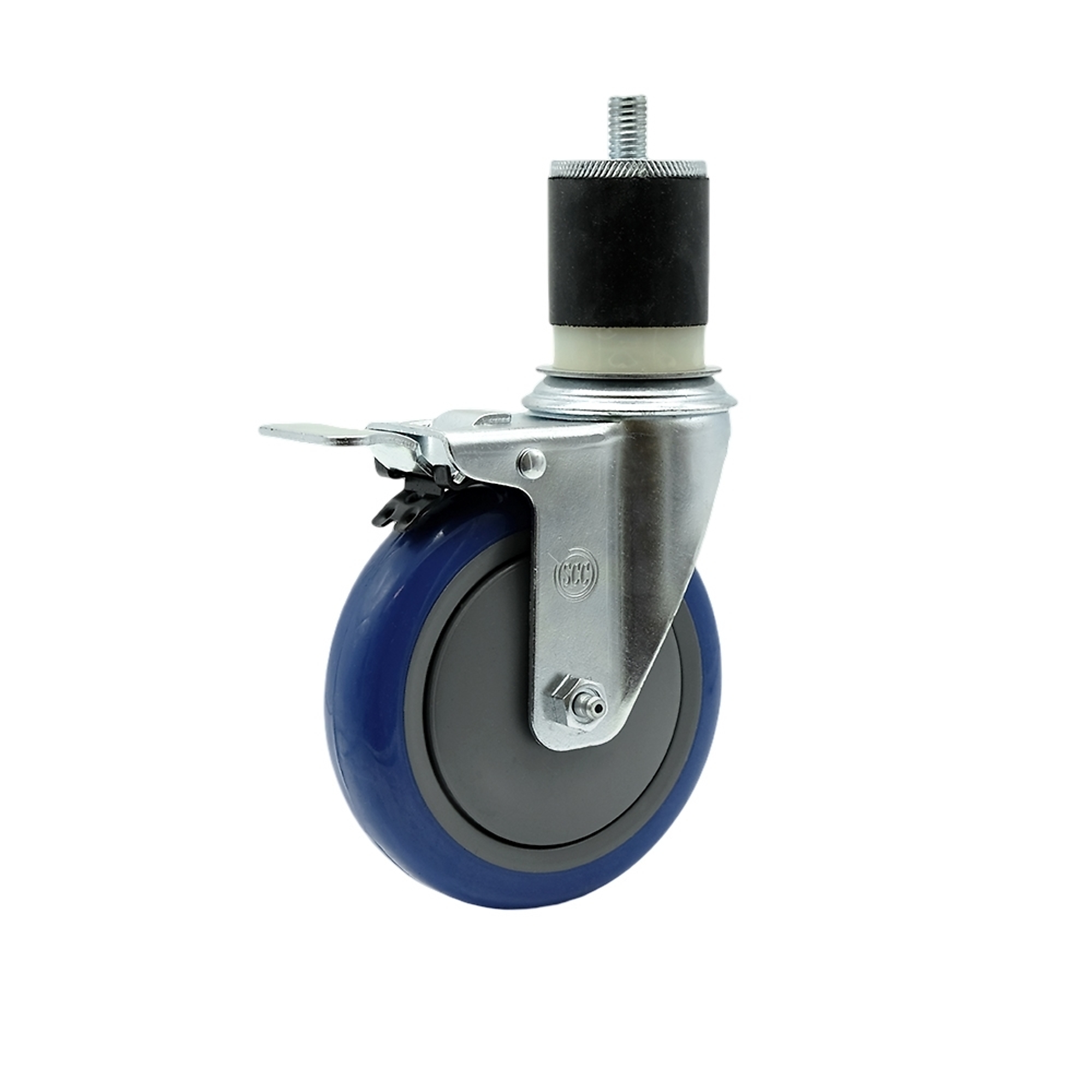 Service Caster, 5Inch x 1 1/4Inch Stem Caster, Wheel Diameter 5 in, Caster Type Swivel, Package (qty.) 1, Model SCC-SSTTLEX20S514-PPUB-BLUE-MTG21