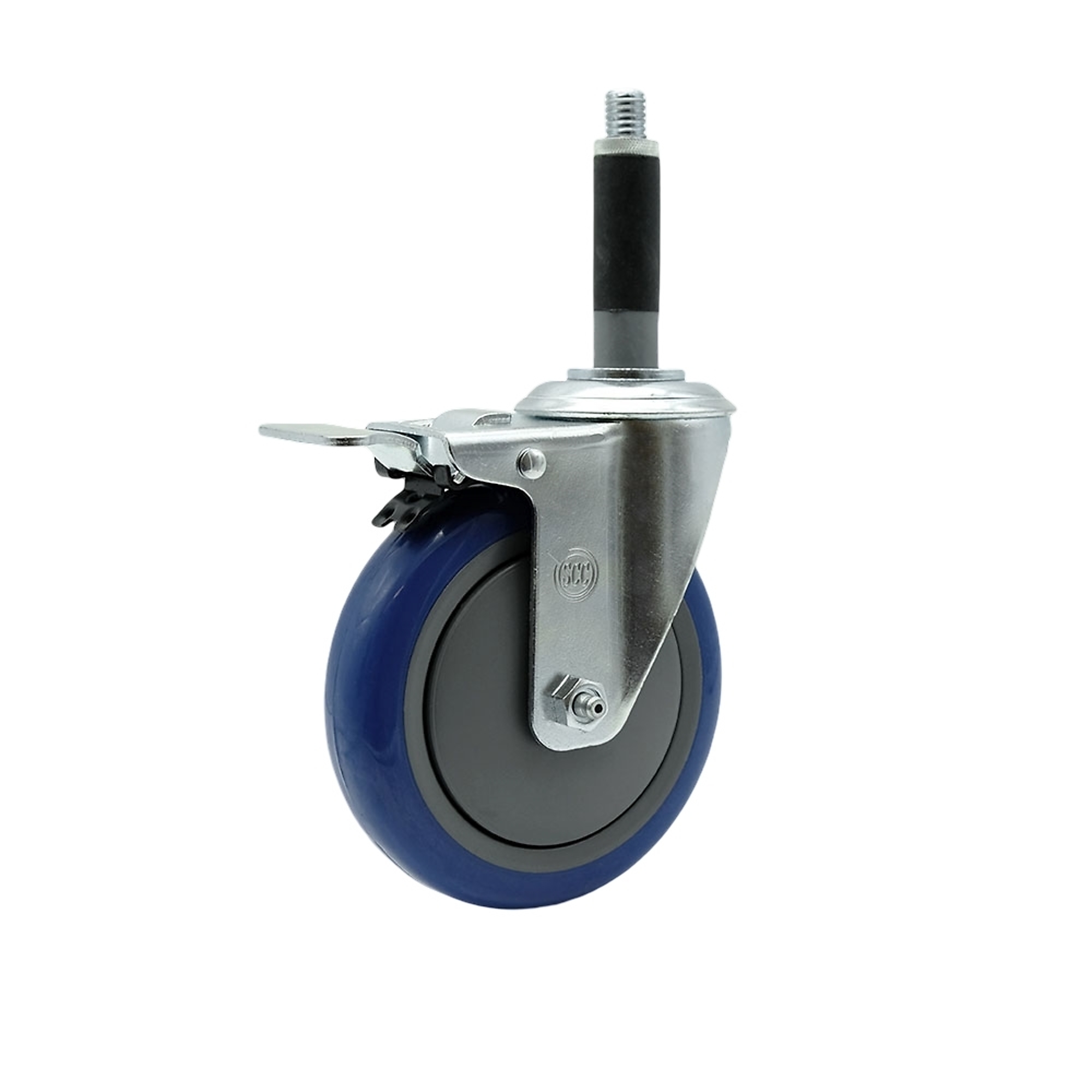 Service Caster, 5Inch x 1 1/4Inch Stem Caster, Wheel Diameter 5 in, Caster Type Swivel, Package (qty.) 1, Model SCC-SSTTLEX20S514-PPUB-BLUE-MTG40