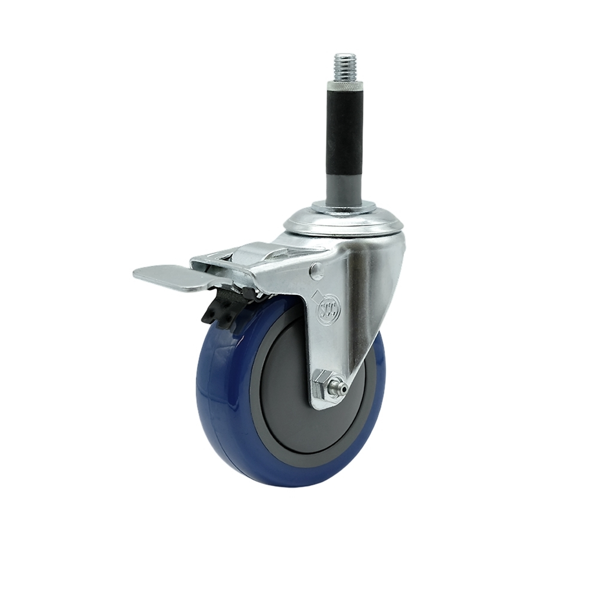 Service Caster, 4Inch x 1 1/4Inch Stem Caster, Wheel Diameter 4 in, Caster Type Swivel, Package (qty.) 1, Model SCC-SSTTLEX20S414-PPUB-BLUE-MTG40