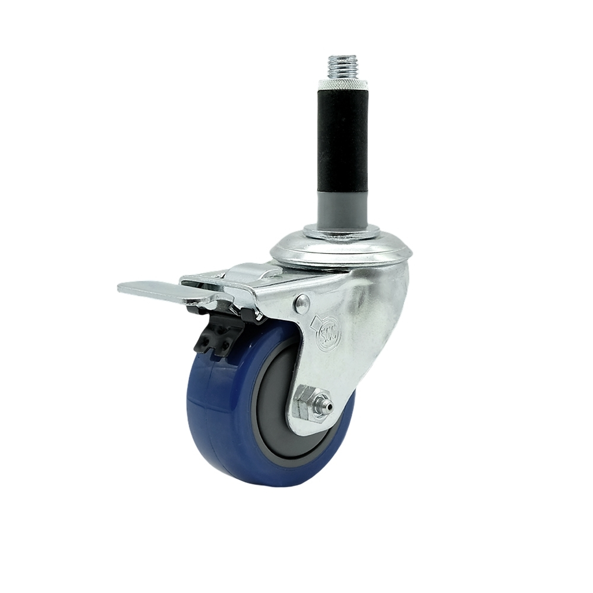 Service Caster, 3Inch x 1 1/4Inch Stem Caster, Wheel Diameter 3 in, Caster Type Swivel, Package (qty.) 1, Model SCC-SSTTLEX20S314-PPUB-BLUE-MTG41