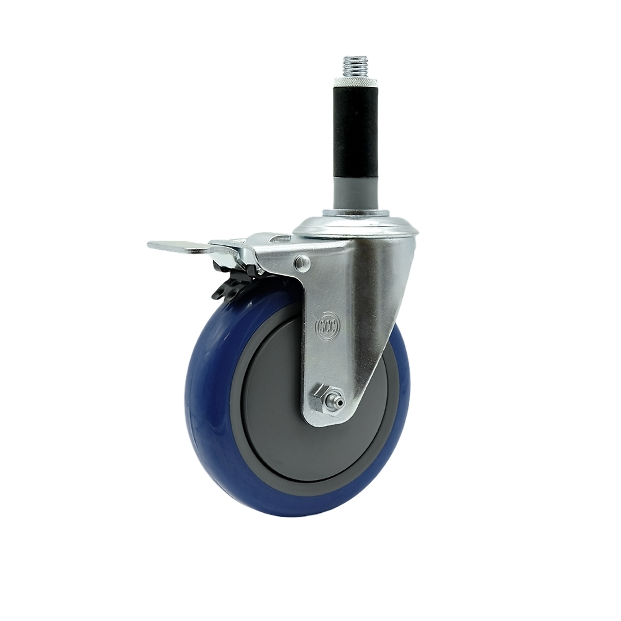 Service Caster, 5Inch x 1 1/4Inch Stem Caster, Wheel Diameter 5 in, Caster Type Swivel, Package (qty.) 1, Model SCC-SSTTLEX20S514-PPUB-BLUE-MTG41