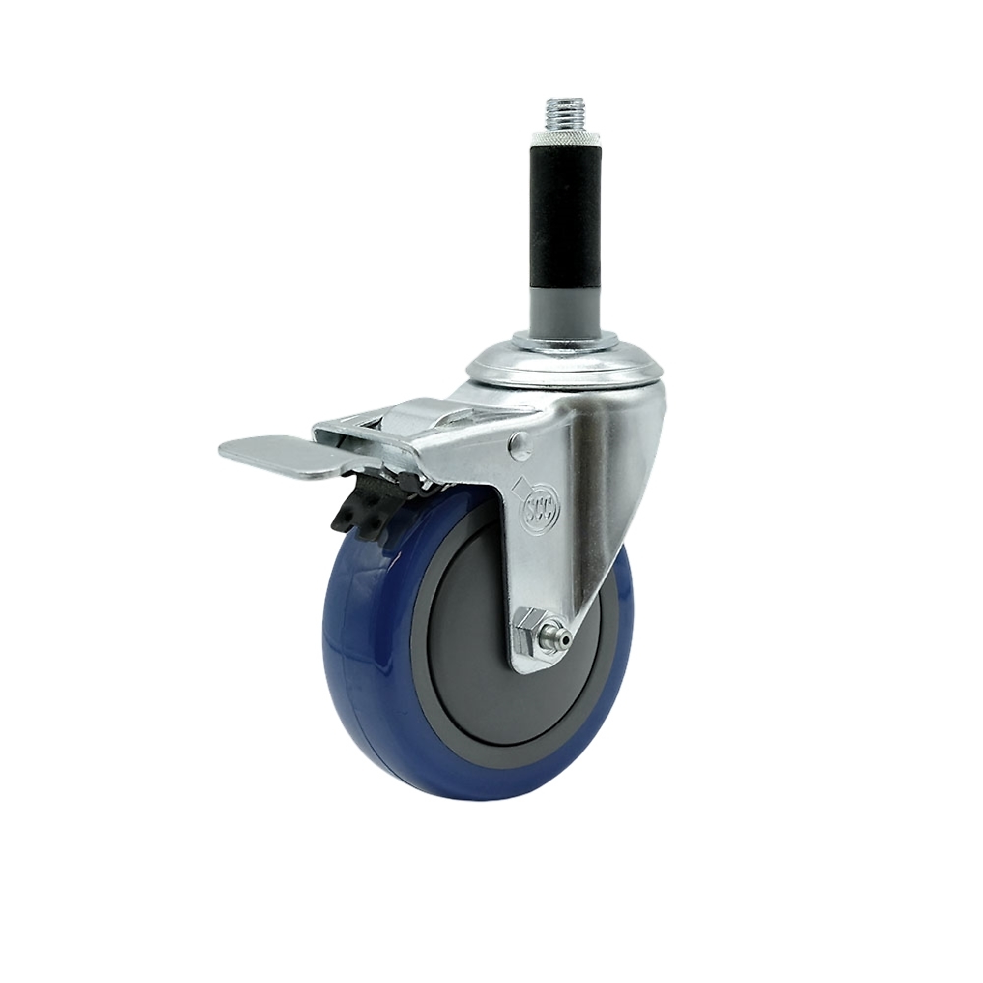 Service Caster, 4Inch x 1 1/4Inch Stem Caster, Wheel Diameter 4 in, Caster Type Swivel, Package (qty.) 1, Model SCC-SSTTLEX20S414-PPUB-BLUE-MTG41