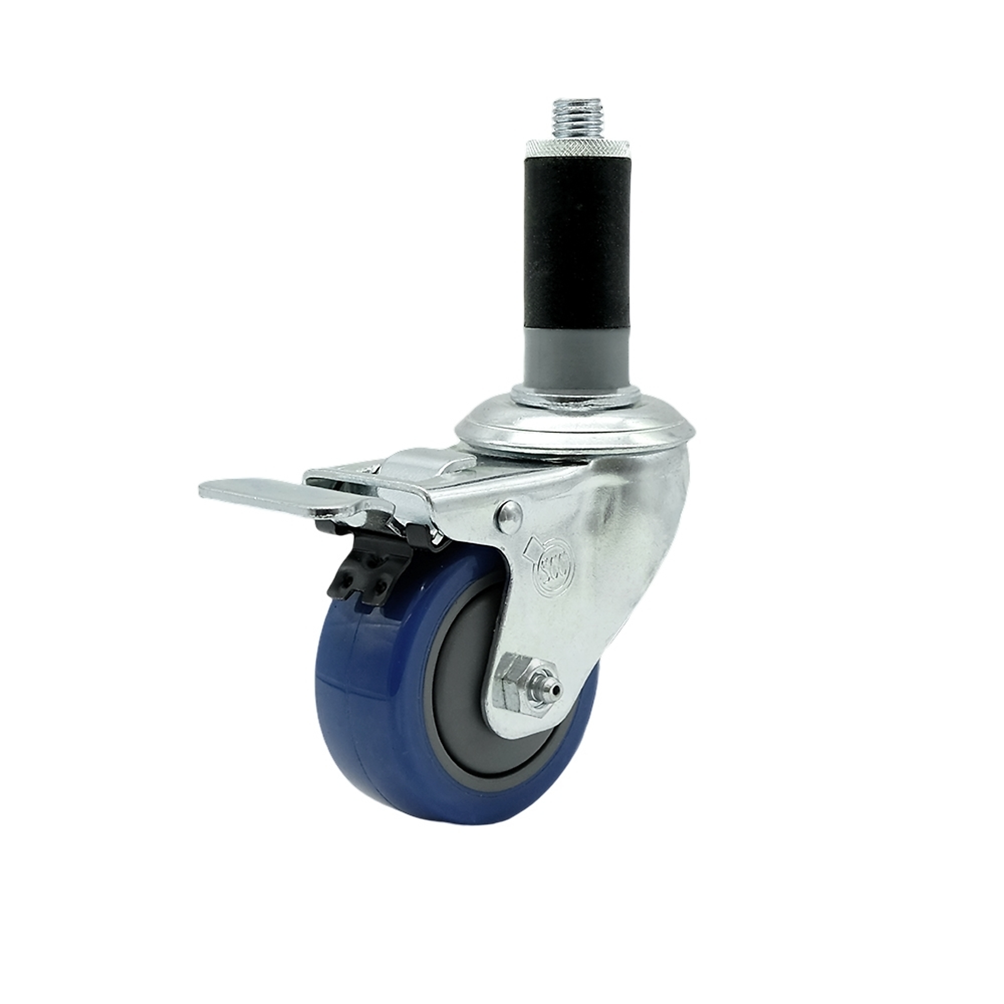 Service Caster, 3Inch x 1 1/4Inch Stem Caster, Wheel Diameter 3 in, Caster Type Swivel, Package (qty.) 1, Model SCC-SSTTLEX20S314-PPUB-BLUE-MTG43